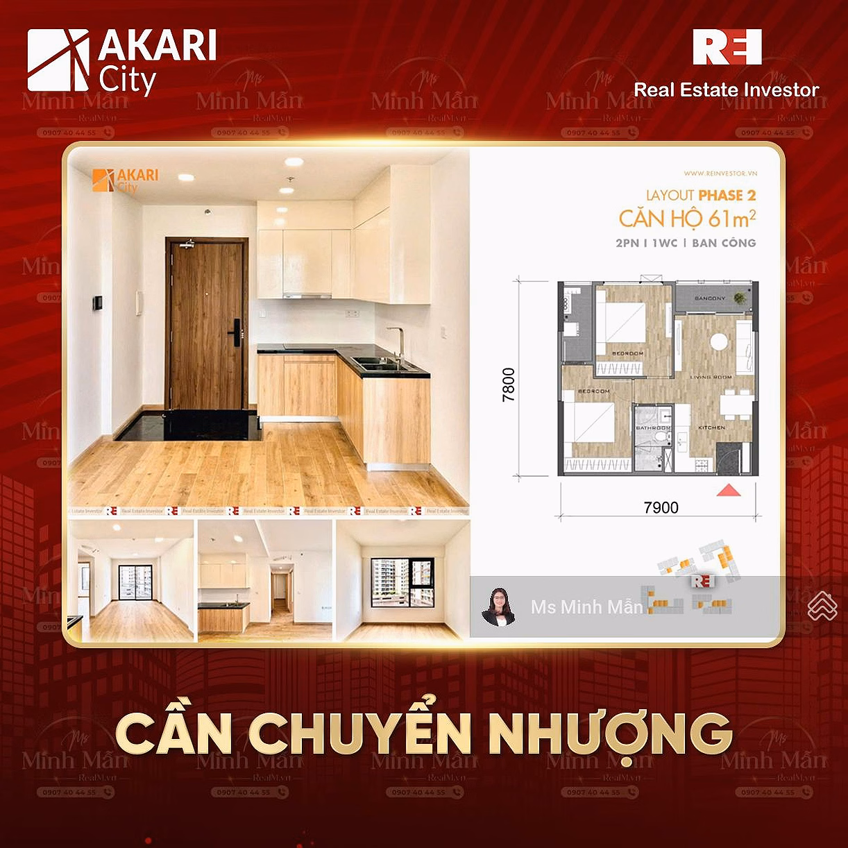 Selling Akari City apartments that have been handed over, bought and operated for rent with immediate cash flow, legal pink book in full