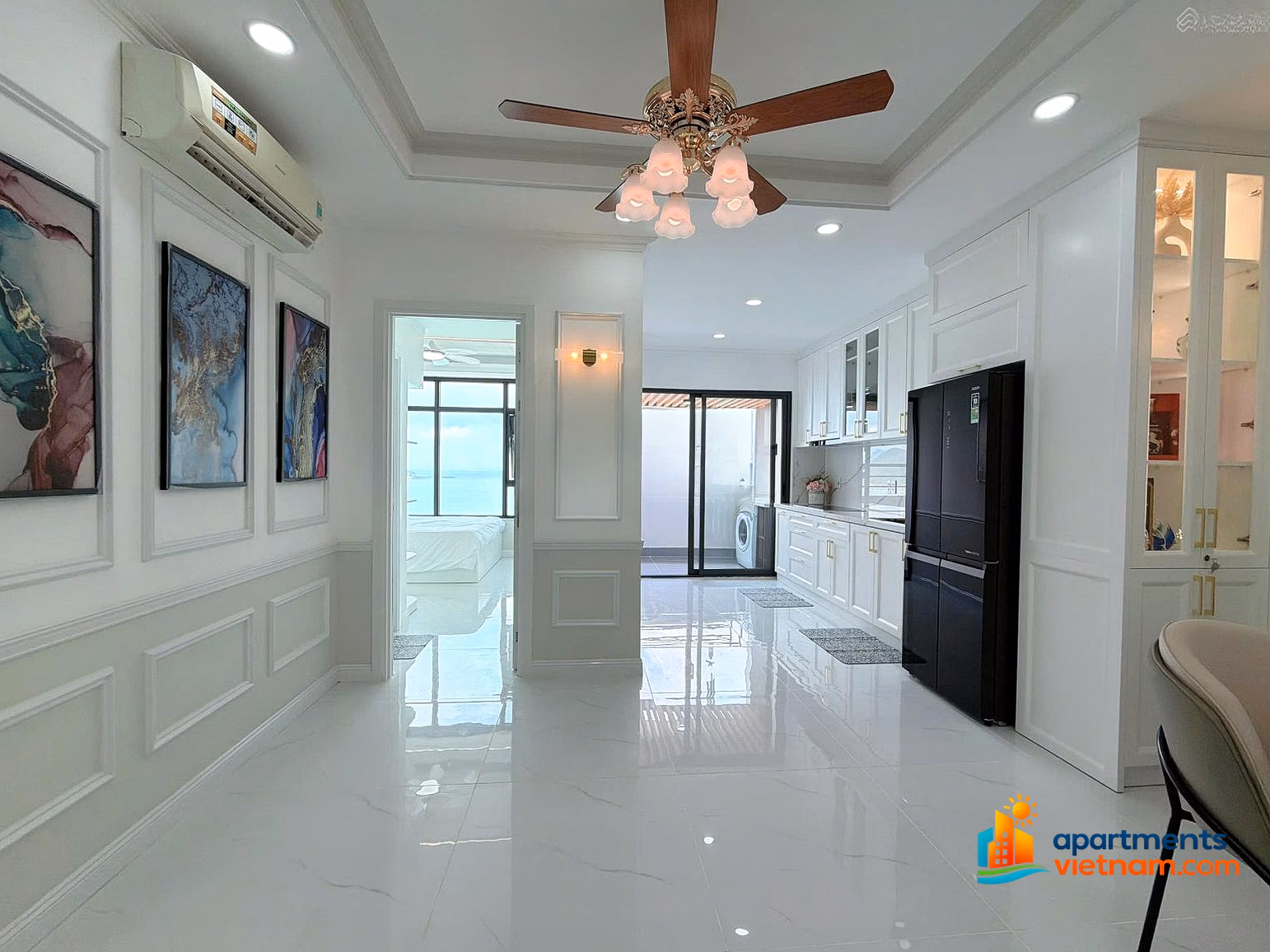 Shock discount of 300 million on sea view apartment 70.56m2, 2 bedrooms, 2 bathrooms, 100% new furniture, price only 4.98 billion