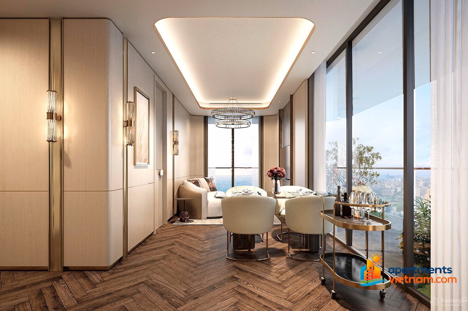 Exclusive corner apartment with private garden at Rivea Hanoi, 2 bedrooms, 69.99m2, Southeast direction, Park view