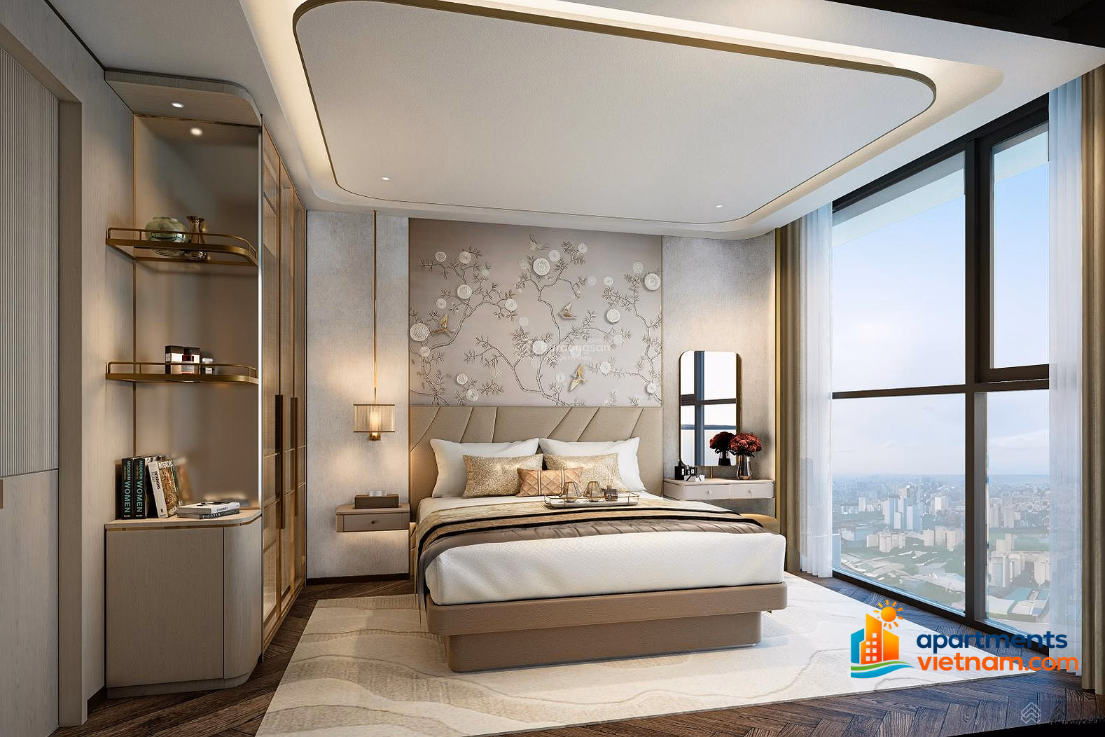 Exclusive corner apartment with private garden at Rivea Hanoi, 2 bedrooms, 69.99m2, Southeast direction, Park view
