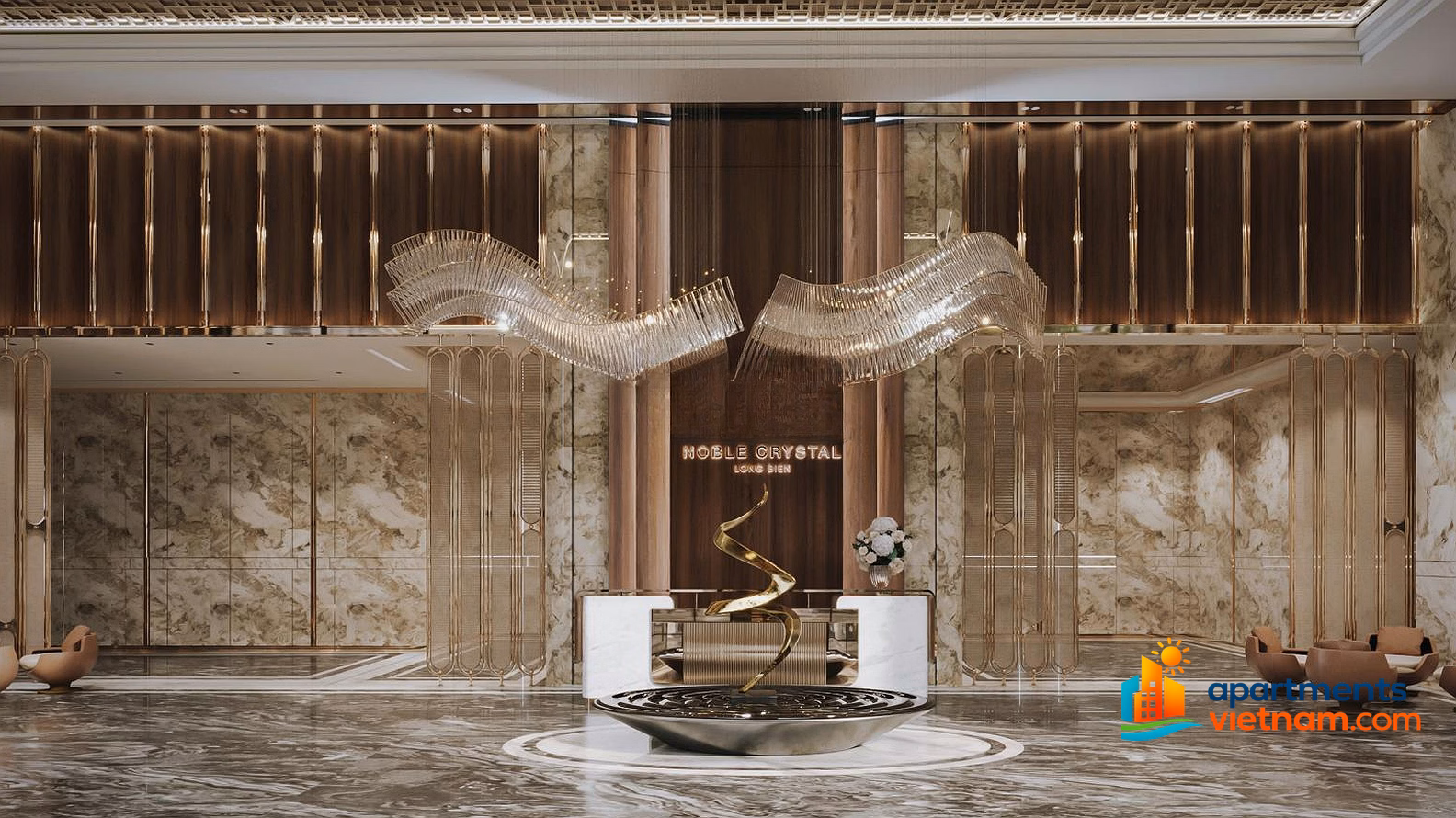 PKD Noble Crystal Long Bien SkyVillas 3 bedrooms 170m² price only 26 billion, bank loan support, standard apartment!