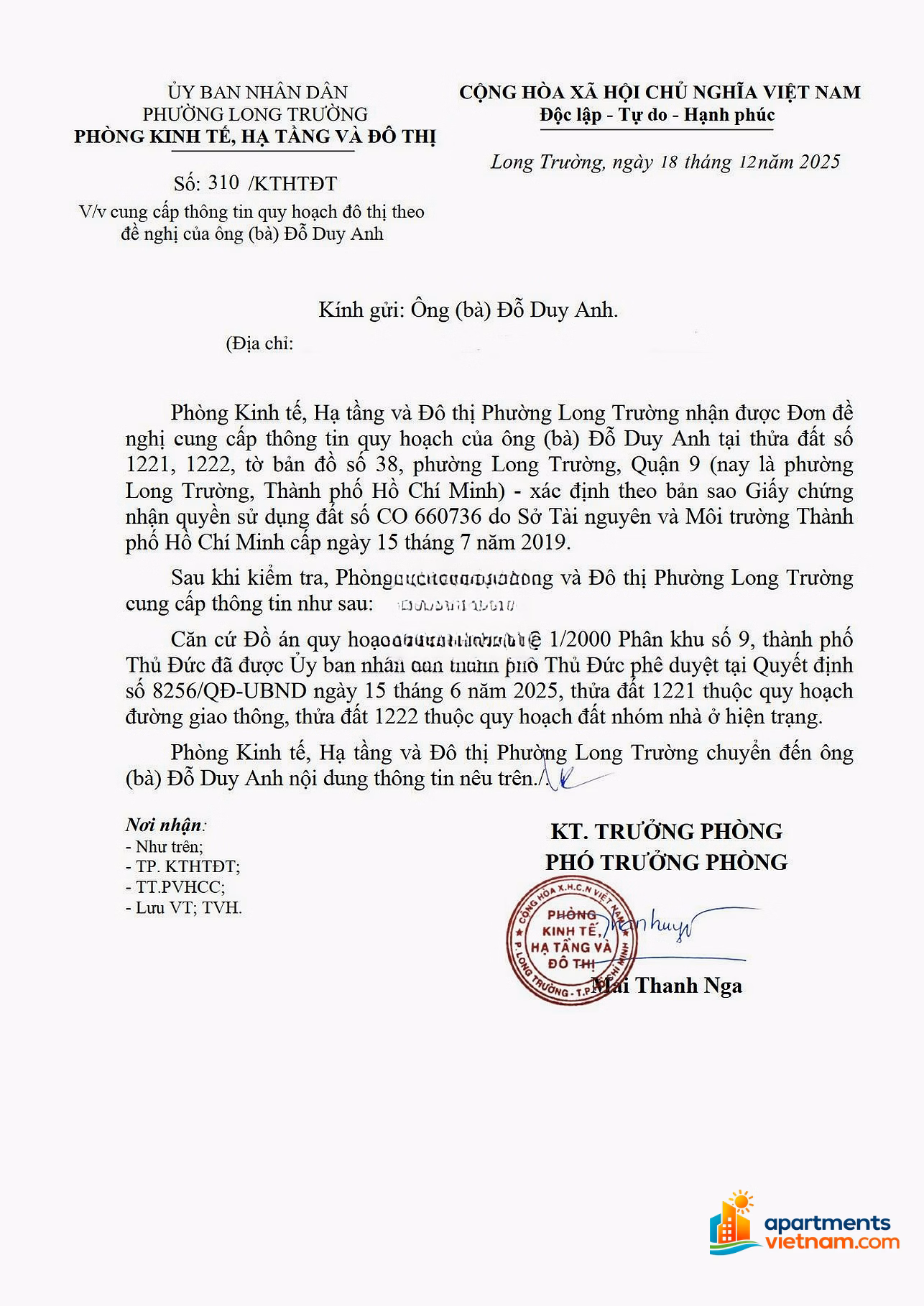 The owner sells land 5.7m across Long Truong Ward, Ho Chi Minh City