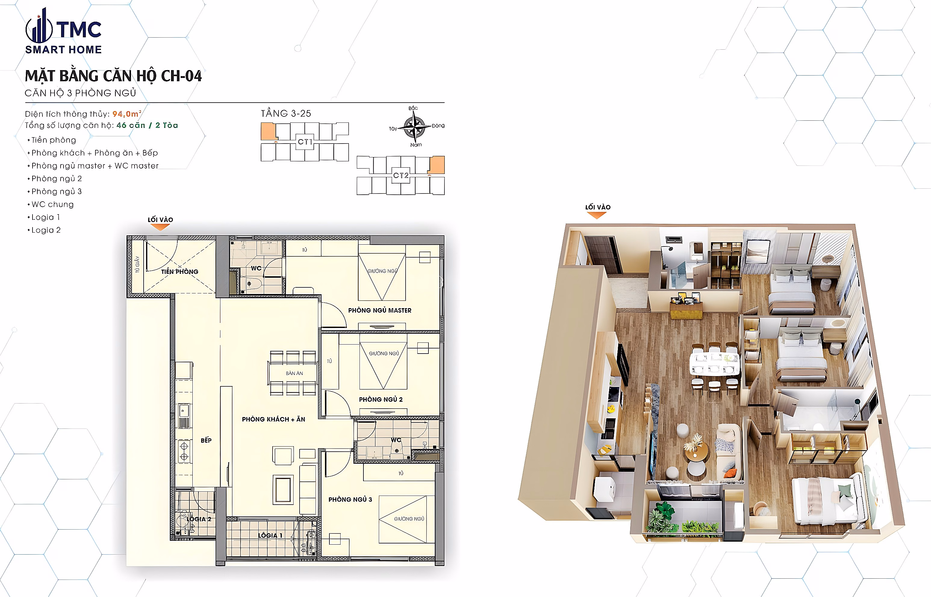 Reselling high-end 3-bedroom apartment TMC Smart Home Pham Van Dong, 15% cheaper than current price, ready to move in mid next year