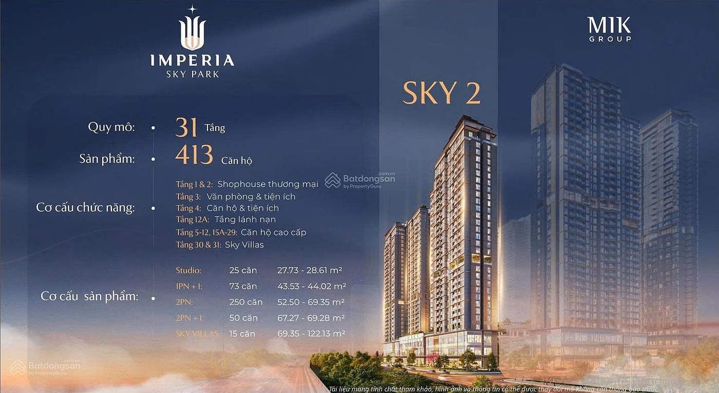 Booking to receive incentives for studio-1-2-bedroom-3-bedroom apartments in Sky1 and Sky2 buildings, signing directly with Investor MIK GROUP