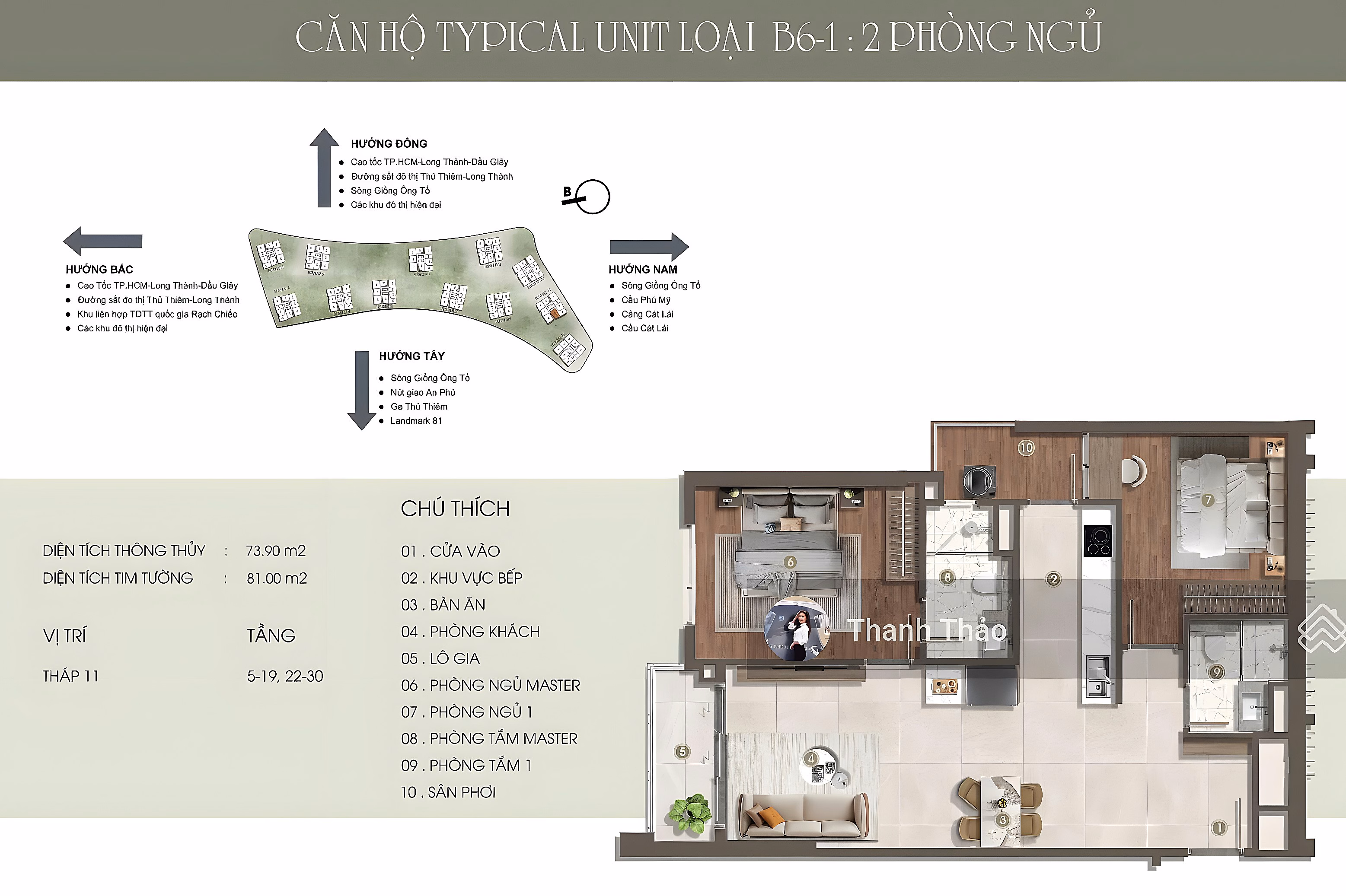 Open sale of The Privé, 15th floor, 2-bedroom apartment facing East, 8.5 billion including VAT and PBT, standard 9 billion, bank loan 9.5 billion
