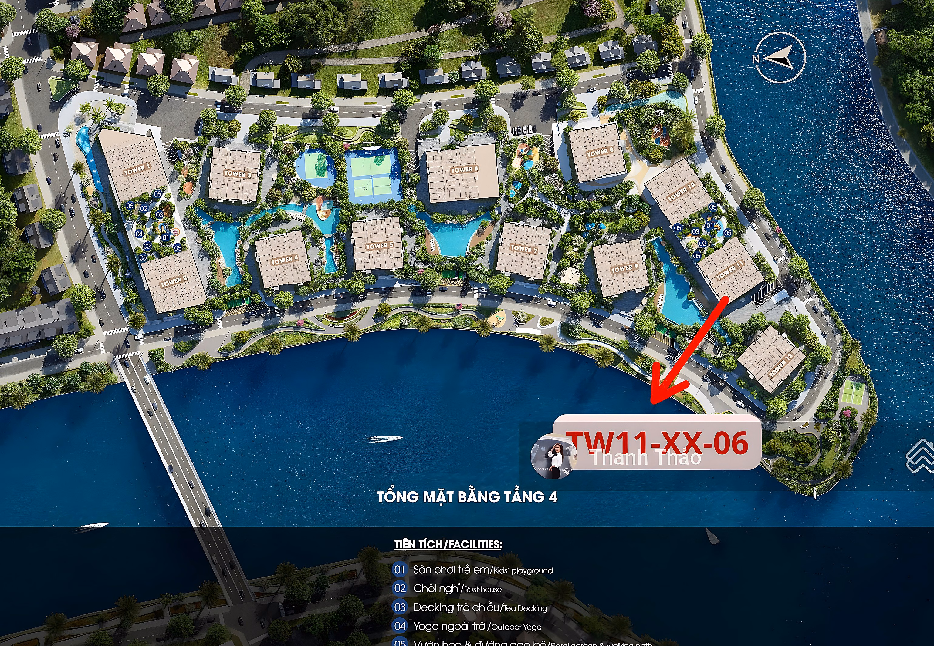 Open sale of The Privé, 15th floor, 2-bedroom apartment facing East, 8.5 billion including VAT and PBT, standard 9 billion, bank loan 9.5 billion