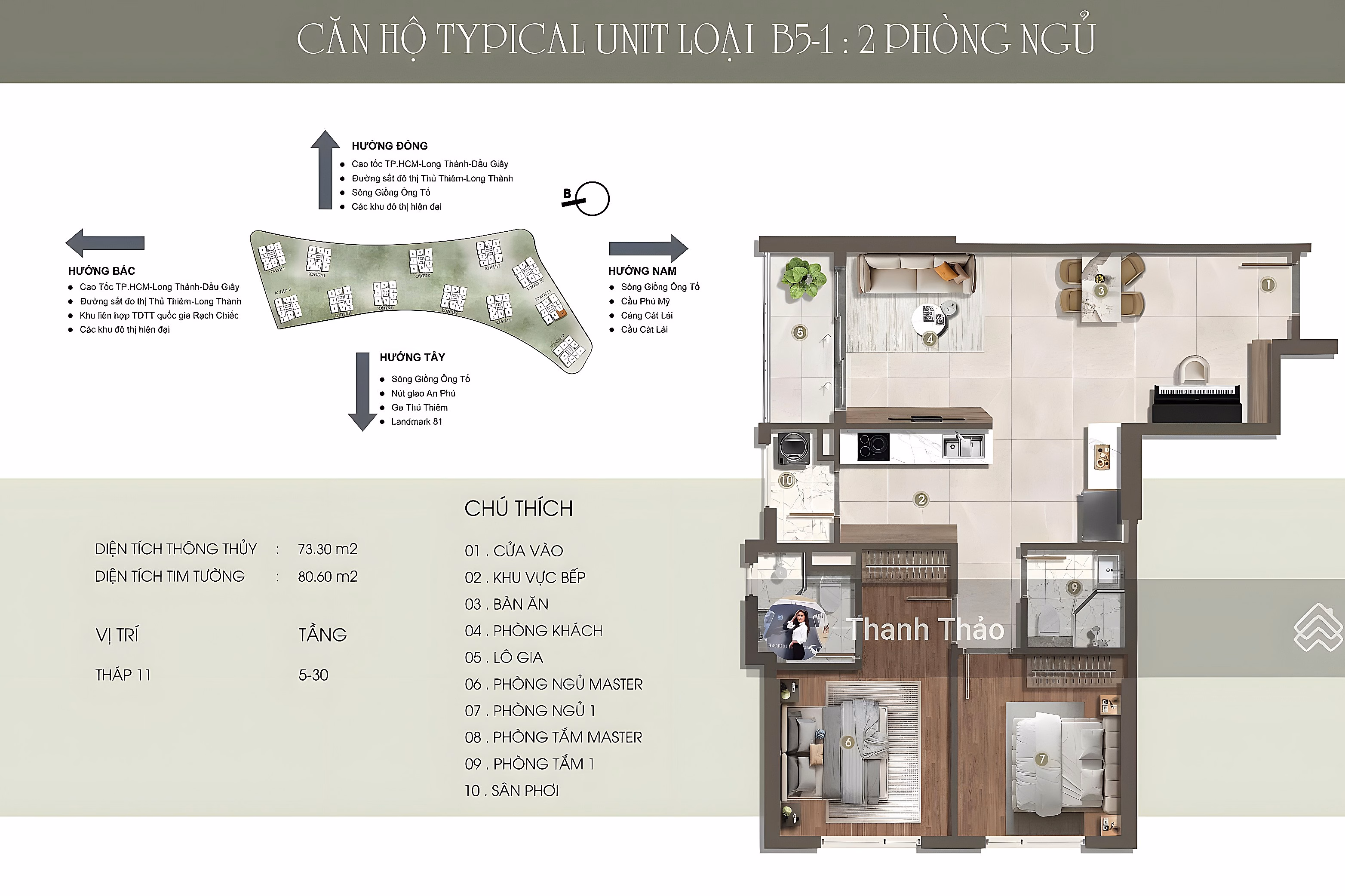 Open sale of The Privé, 15th floor, 2-bedroom apartment facing East, 8.5 billion including VAT and PBT, standard 9 billion, bank loan 9.5 billion