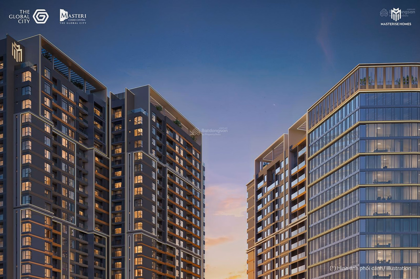 Diplomatic suite Masteri Cosmo Central - 2 bedrooms + 82m² - View of musical canal - price only 10 billion