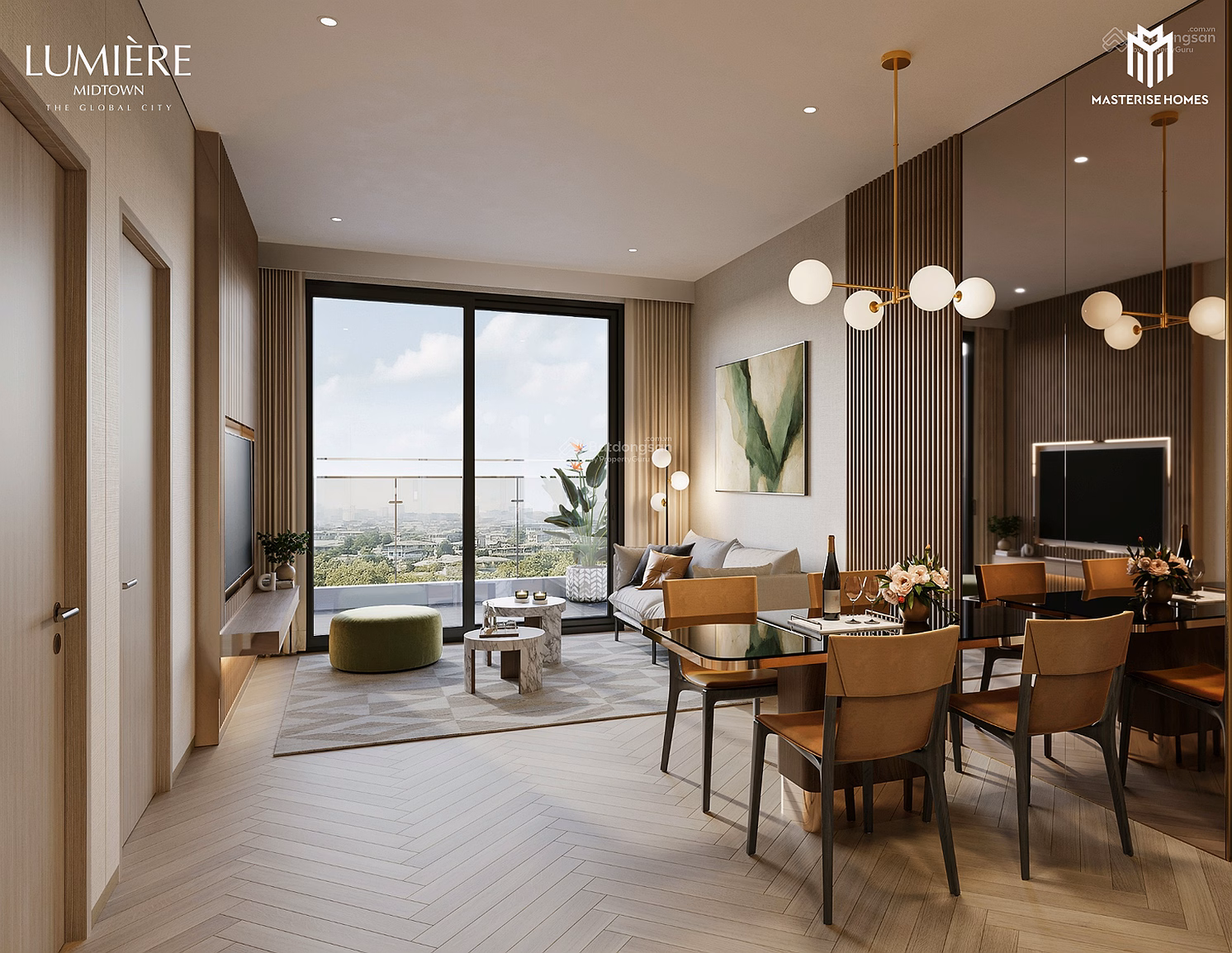Selling only 1 apartment Lumiere Midtown 2 bedrooms investment price 9.4 billion all in, view of canal and marina