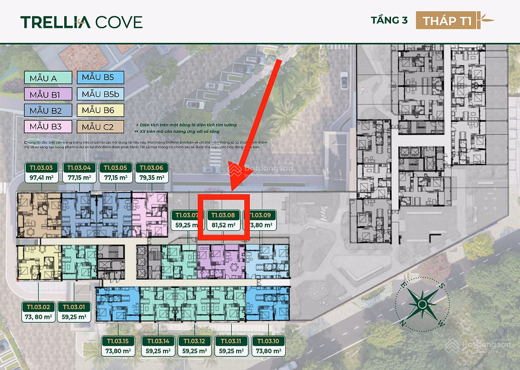 Trellia Cove Apartment for Sale 81m2, 2Bn2Wc, Nice Floor, River View, Price 5.9 Billion, June 2027 Get House