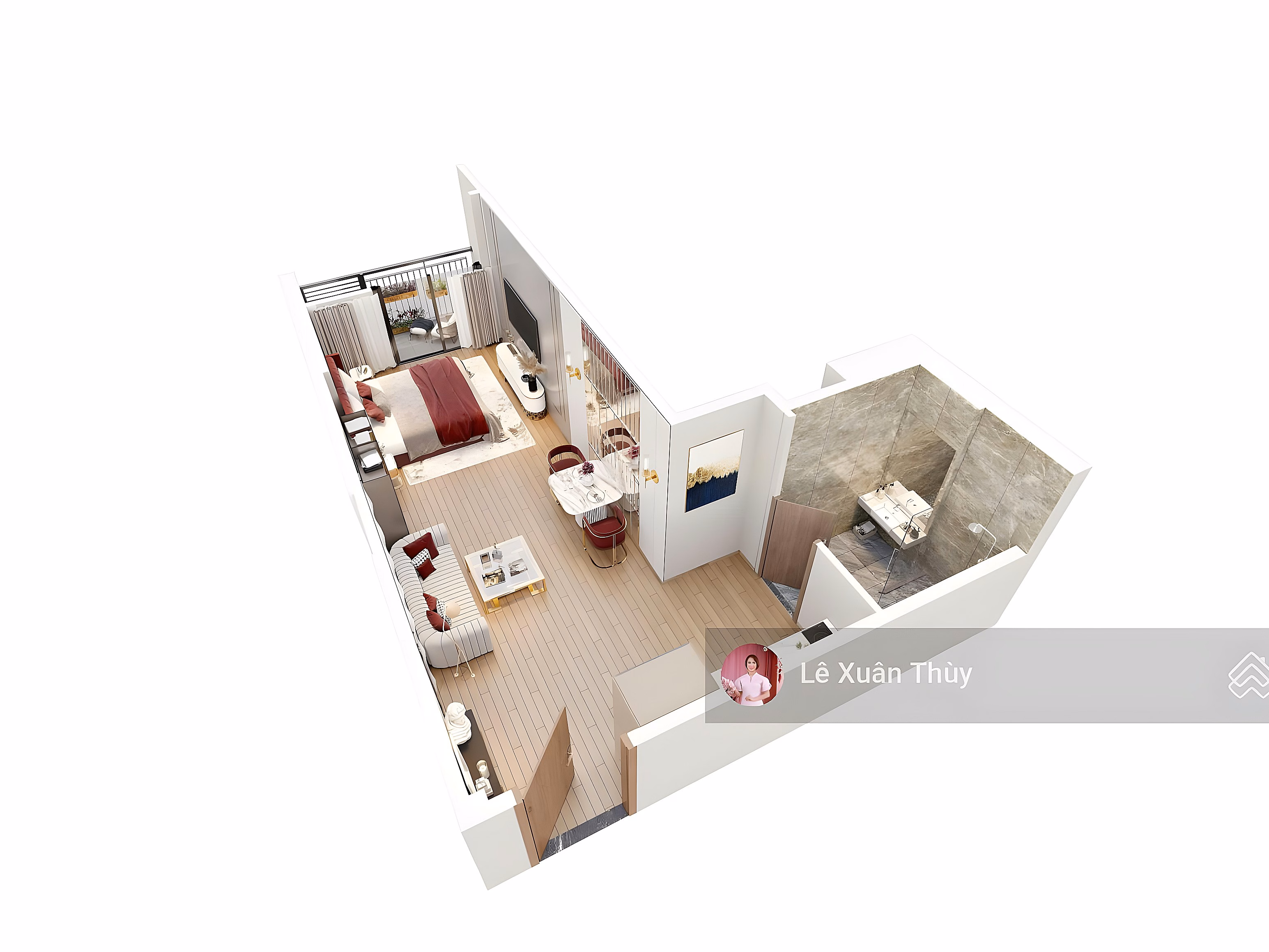 Exclusive studio axis 15 view of Paris 2 Coral Lake, price 2,450 billion***