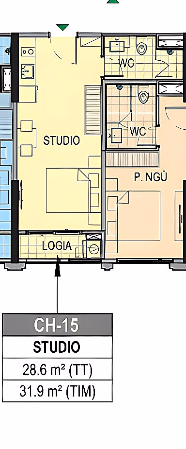 Exclusive studio axis 15 view of Paris 2 Coral Lake, price 2,450 billion***