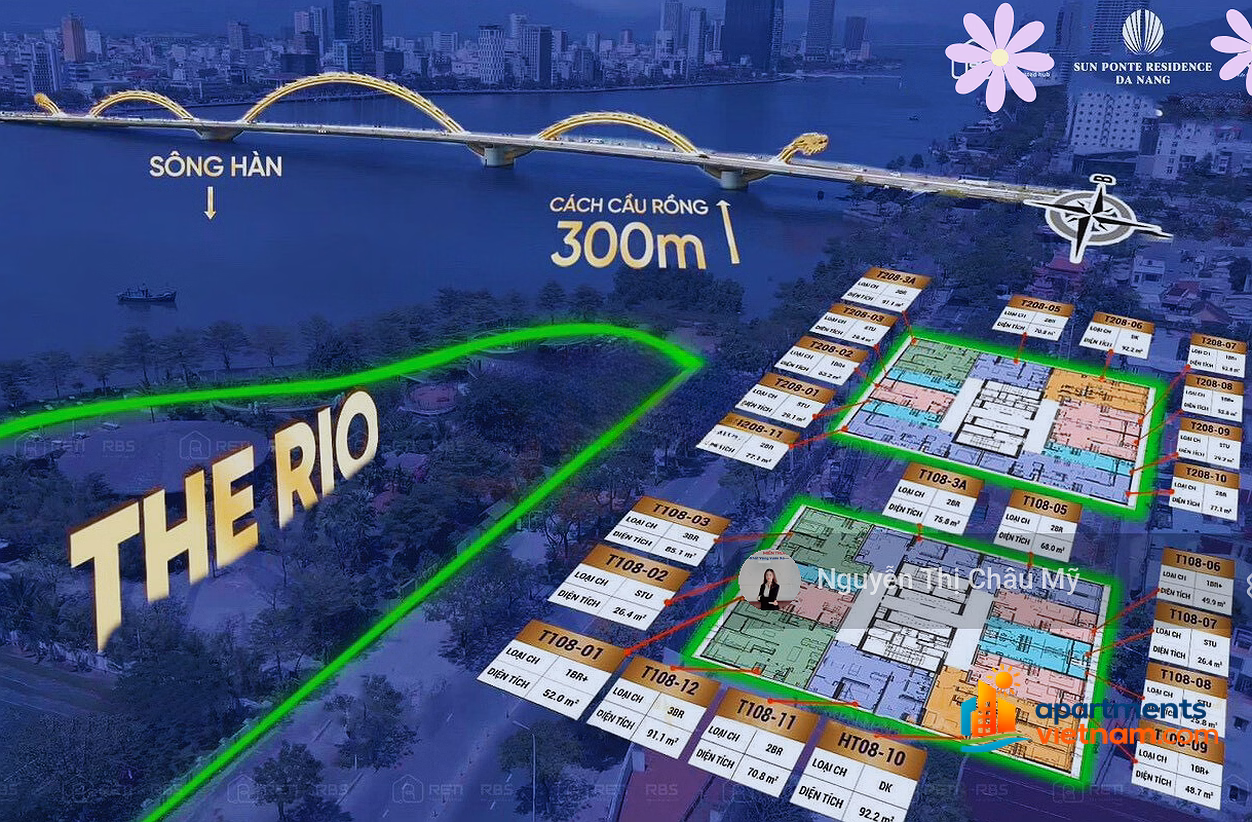 1 bedroom + 9th floor, peninsula sea view facing East - Building T1 - Sun Ponte - Ms Chau My