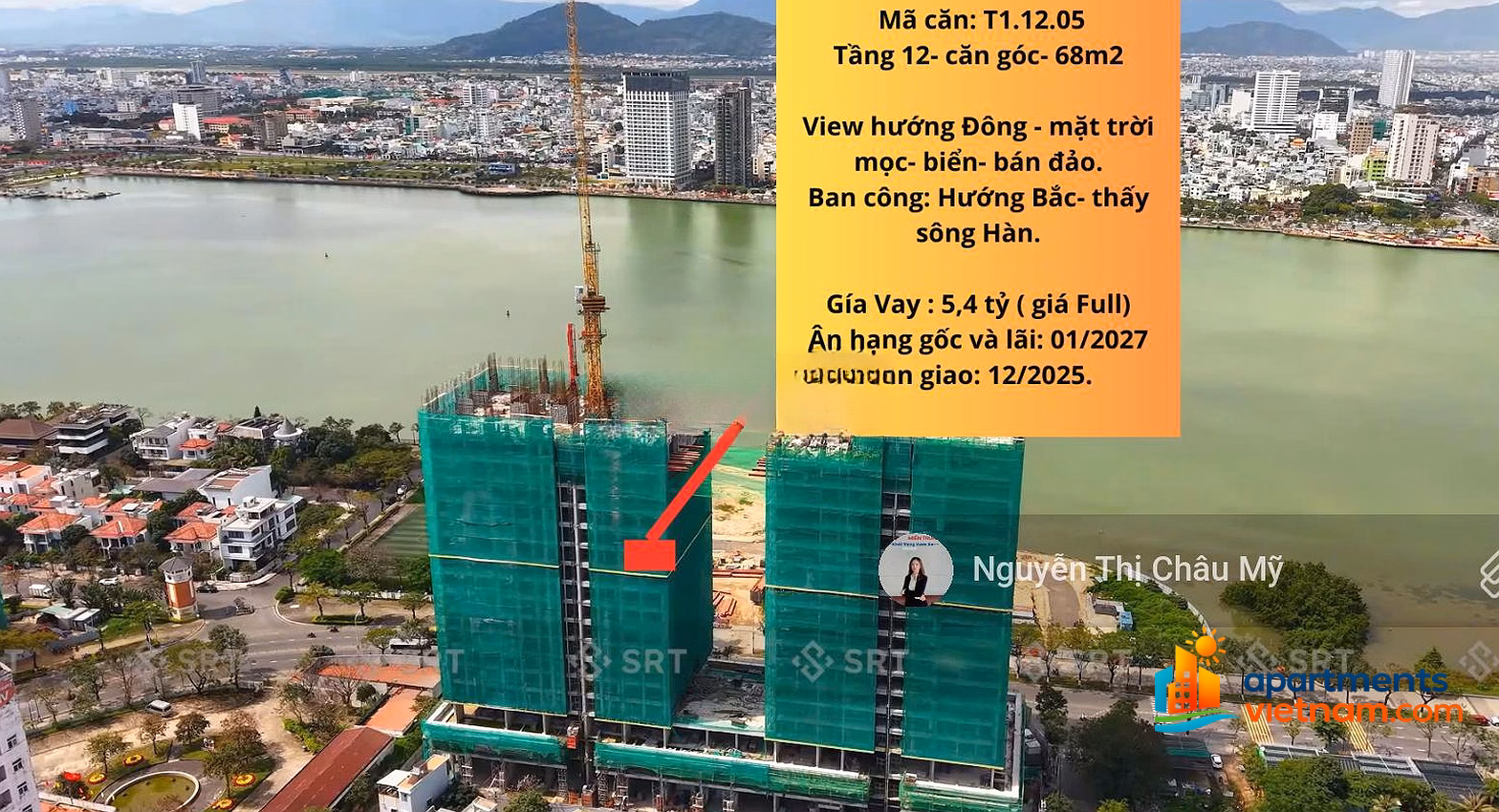 1 bedroom + 9th floor, peninsula sea view facing East - Building T1 - Sun Ponte - Ms Chau My
