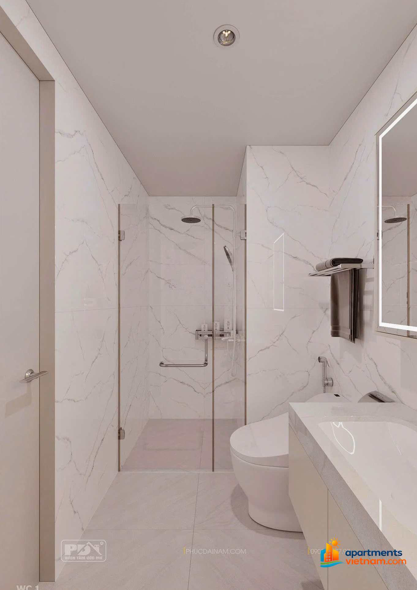 Apartment facing the Han River, 100% new, high-class furniture