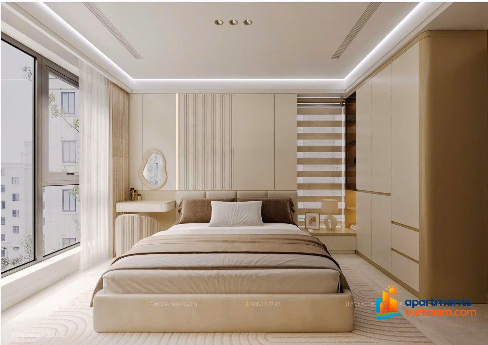 Apartment facing the Han River, 100% new, high-class furniture