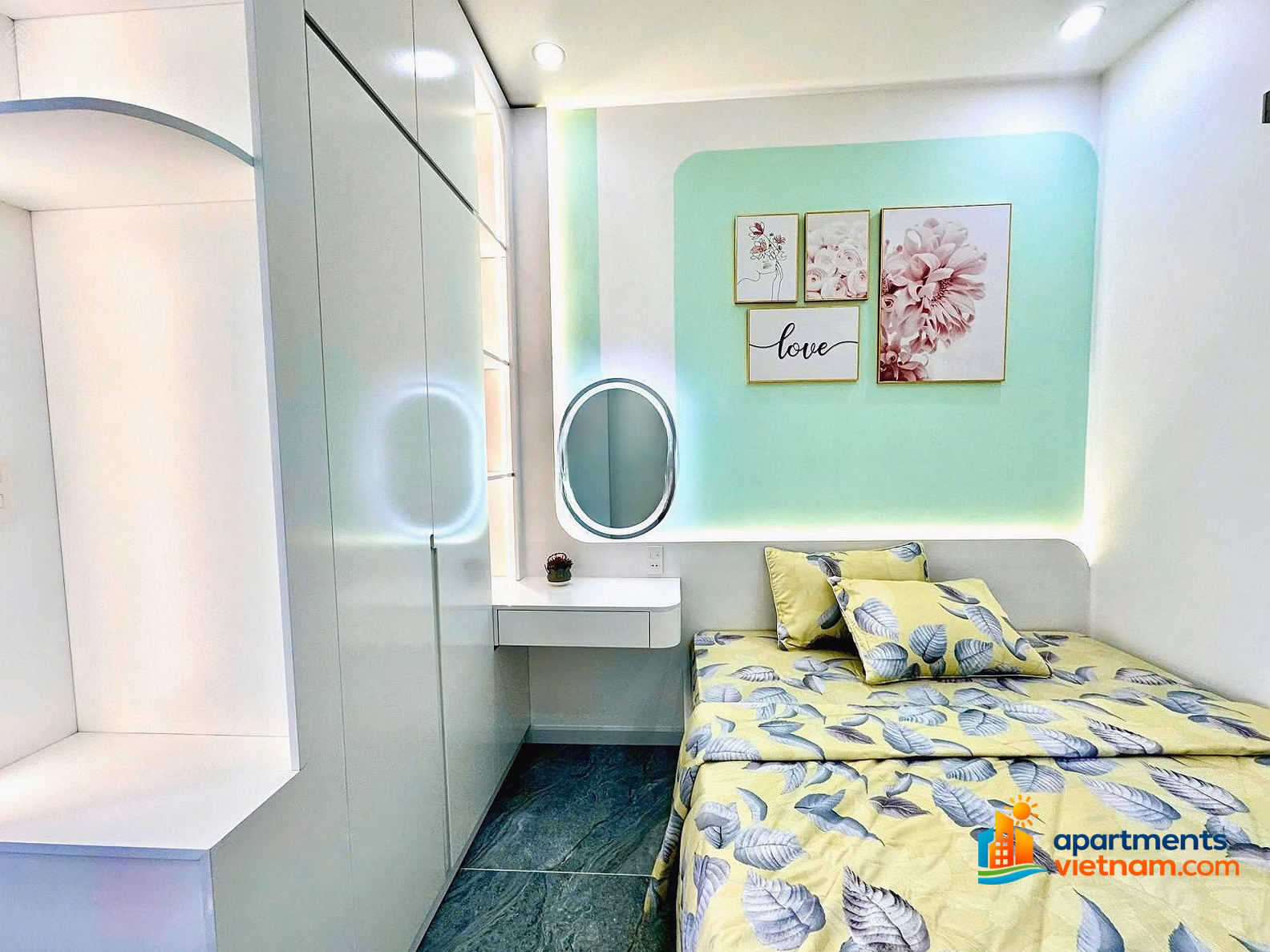Shock reduction beach apartment area 59m2, 2 bedrooms 2 bathrooms, fully furnished only 3.68 billion Muong Thanh Vien Trieu