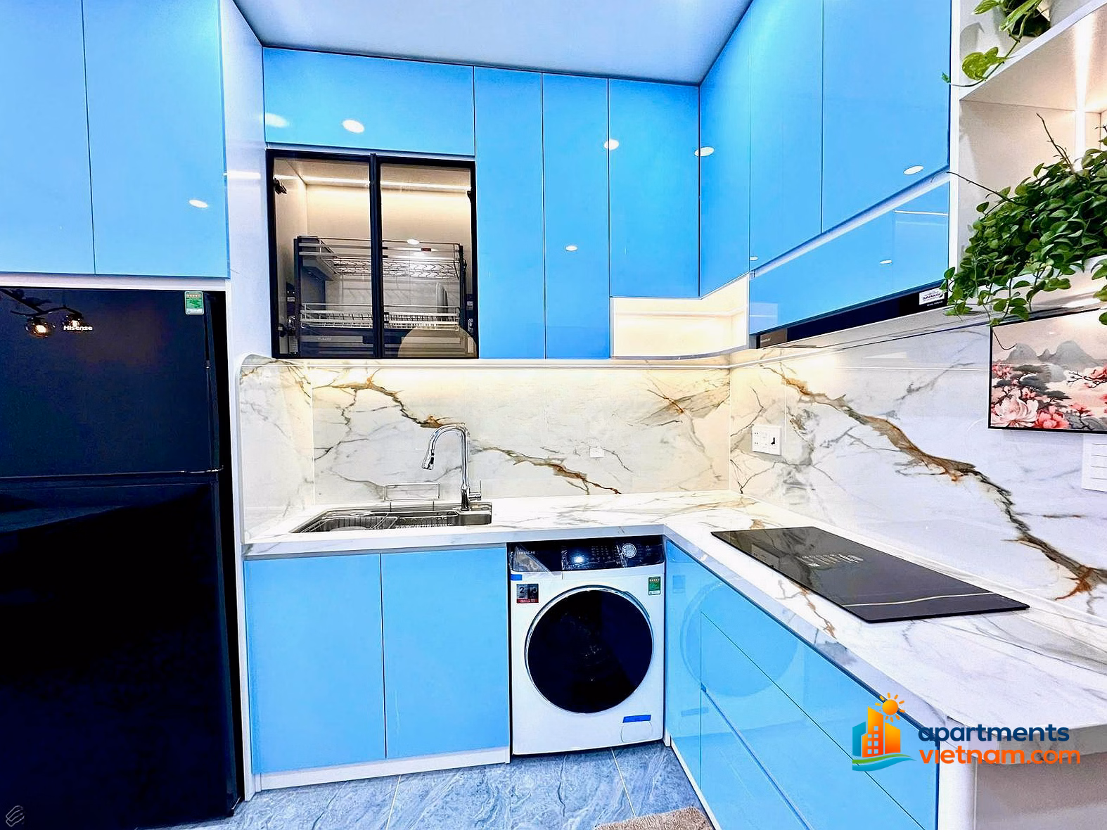 Shock reduction beach apartment area 59m2, 2 bedrooms 2 bathrooms, fully furnished only 3.68 billion Muong Thanh Vien Trieu