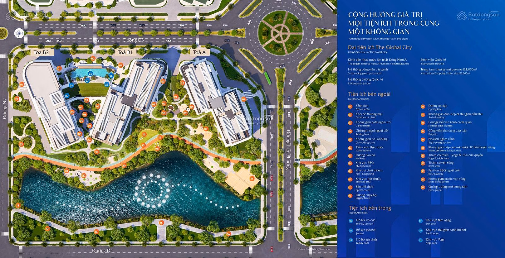 1 single apartment 1 bedrooms 47m2 price 5.8 billion in tower A The Global City Q2 water music view