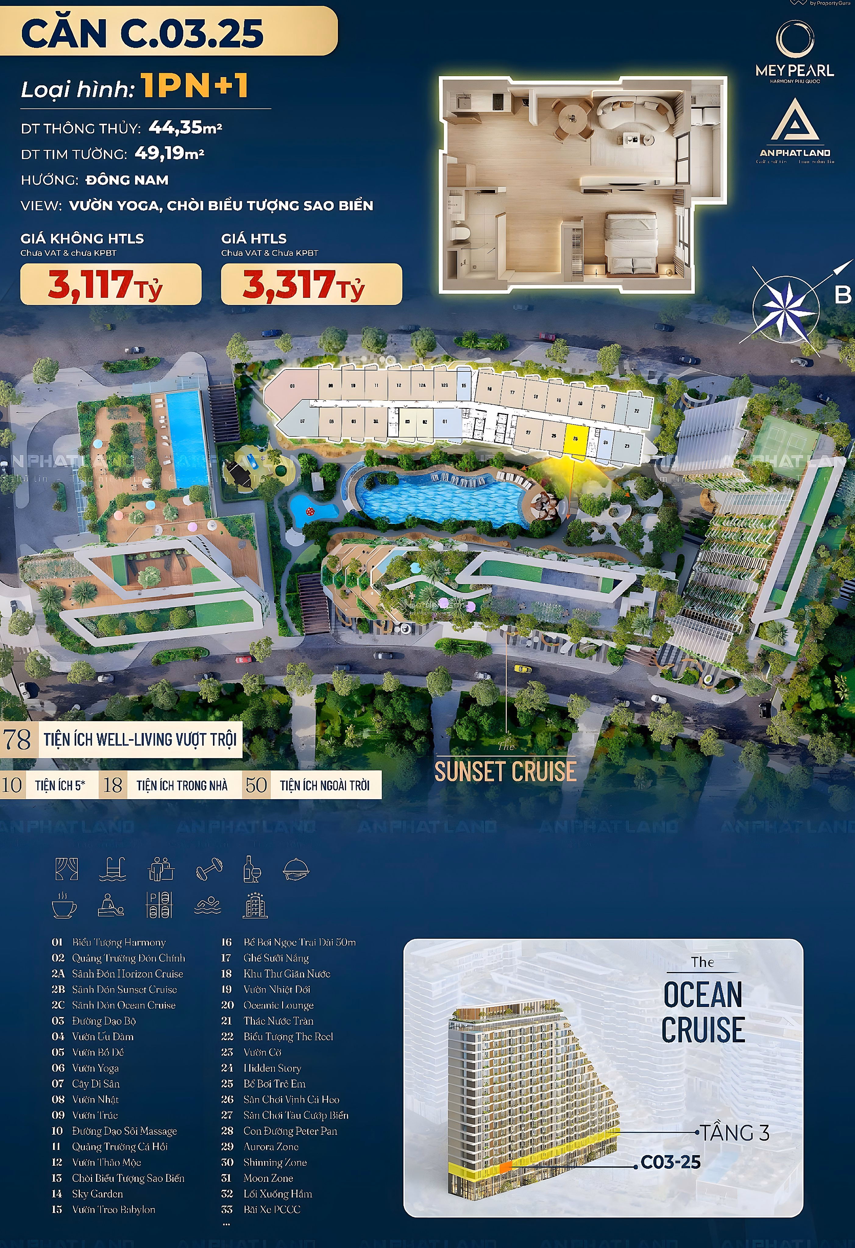GOLDEN OPPORTUNITY AT THE CORE OF APEC CENTER - 5-STAR APARTMENT FOR SALE 1BR+1, 44m, SOUTHEAST FACING ONLY 300M FROM THE SEA