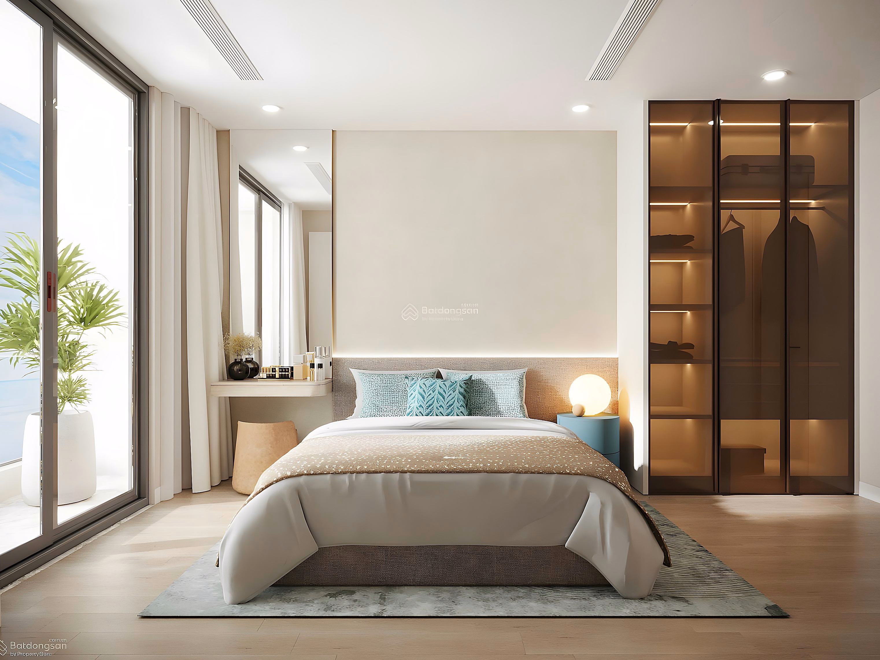10TH FLOOR BEACH APARTMENT, 2BR1, 5-STAR RESORT STANDARD IN PHU QUOC, 53m2, SOUTHEAST FACING, MILLION DOLLAR VIEW