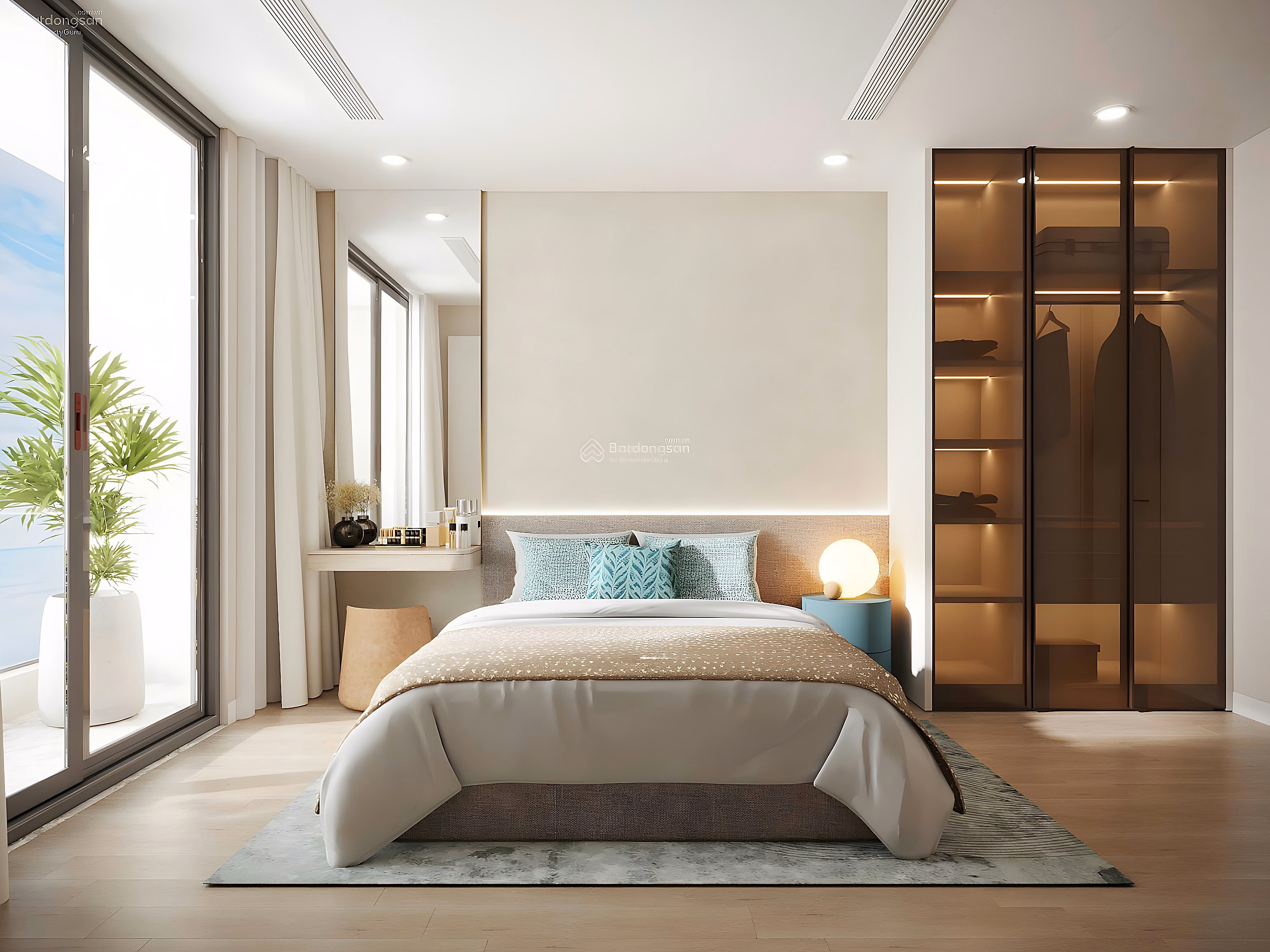10TH FLOOR BEACH APARTMENT, 2BR1, 5-STAR RESORT STANDARD IN PHU QUOC, 53m2, SOUTHEAST FACING, MILLION DOLLAR VIEW