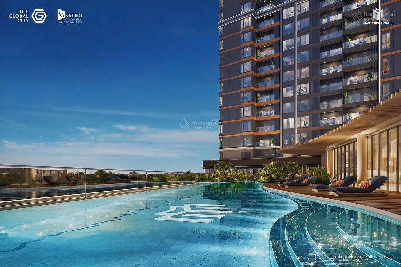 Masteri Cosmo Central - 2-bedroom apartment with internal view directly facing the swimming pool, all-in price 9.8 billion