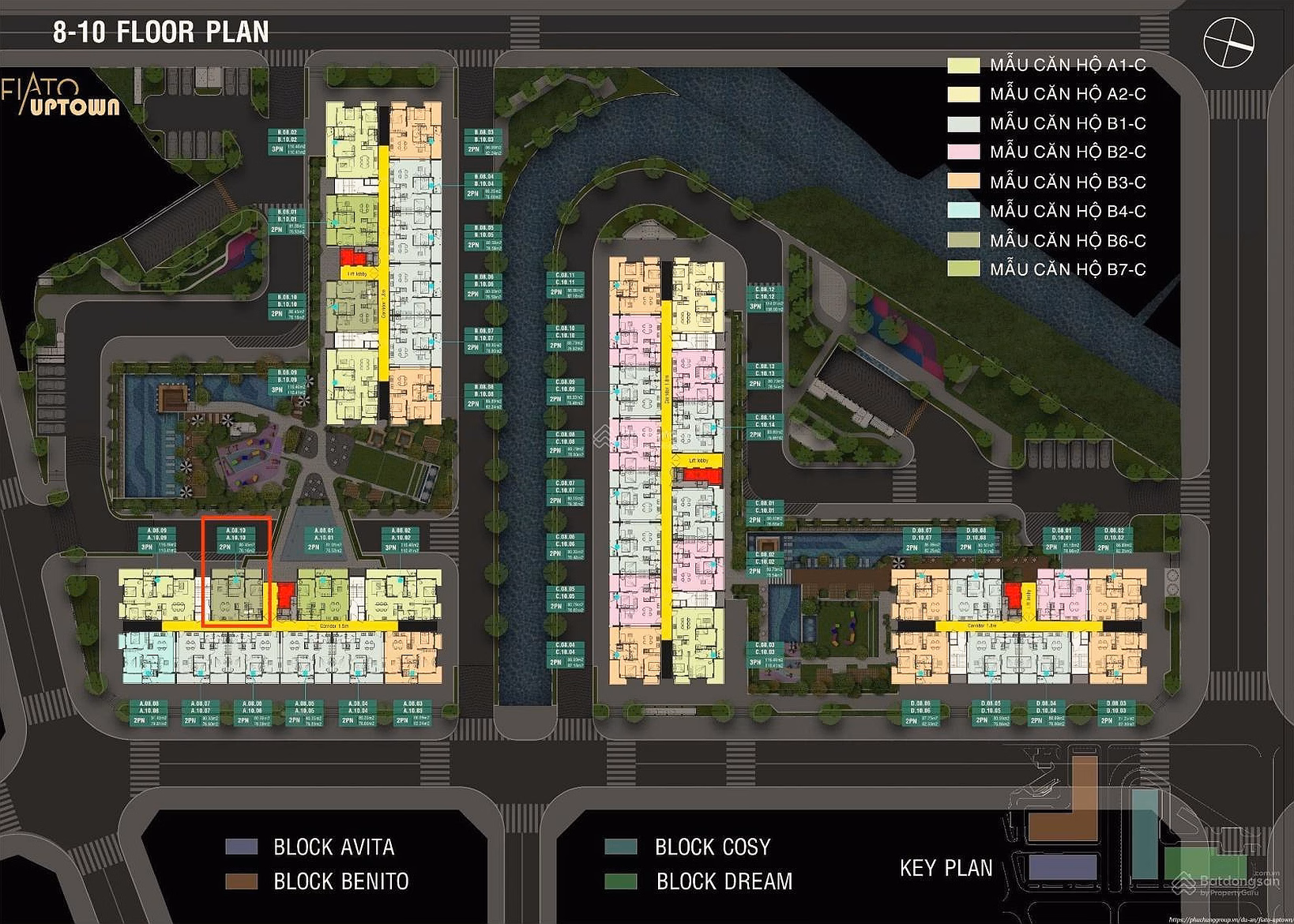 Selling 2-bedroom apartment in Tower A, 8th floor with pool view, receiving house in the 3rd quarter of 2026