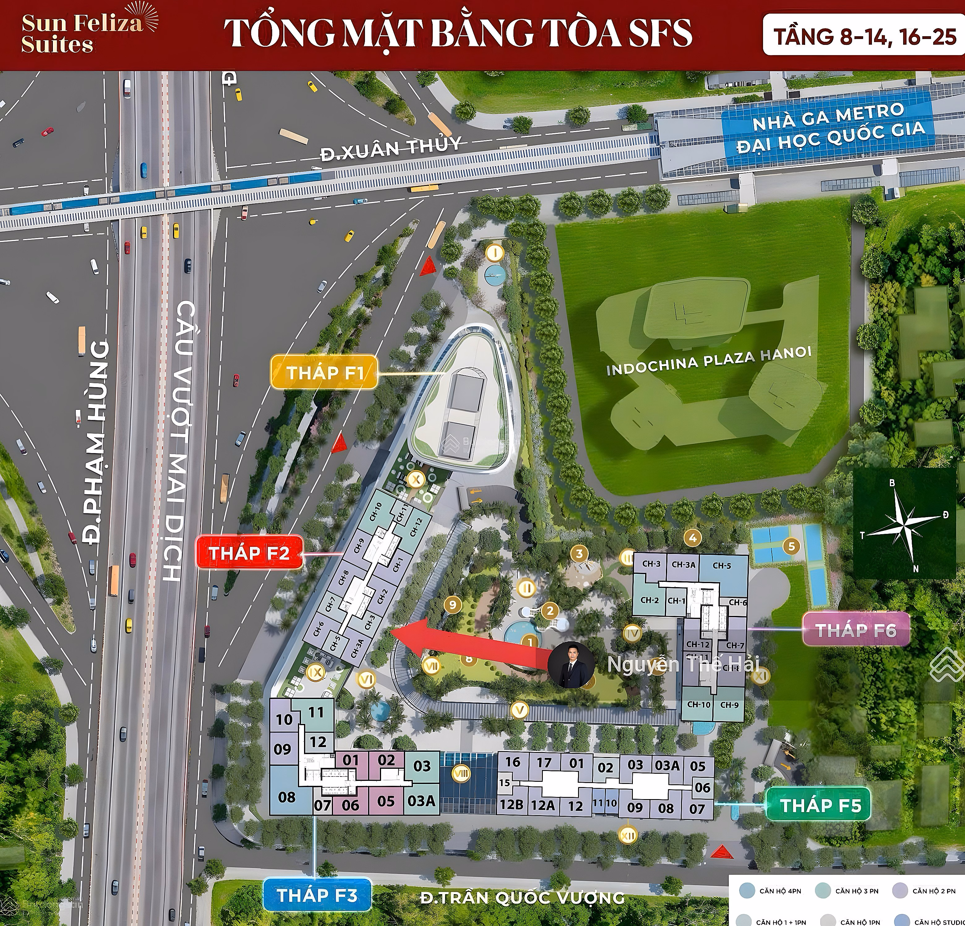 1 bedroom+ apartment, price 8.7 billion, area 54m2, middle floor, view of internal amenities, Sun Feliza Cau Giay building