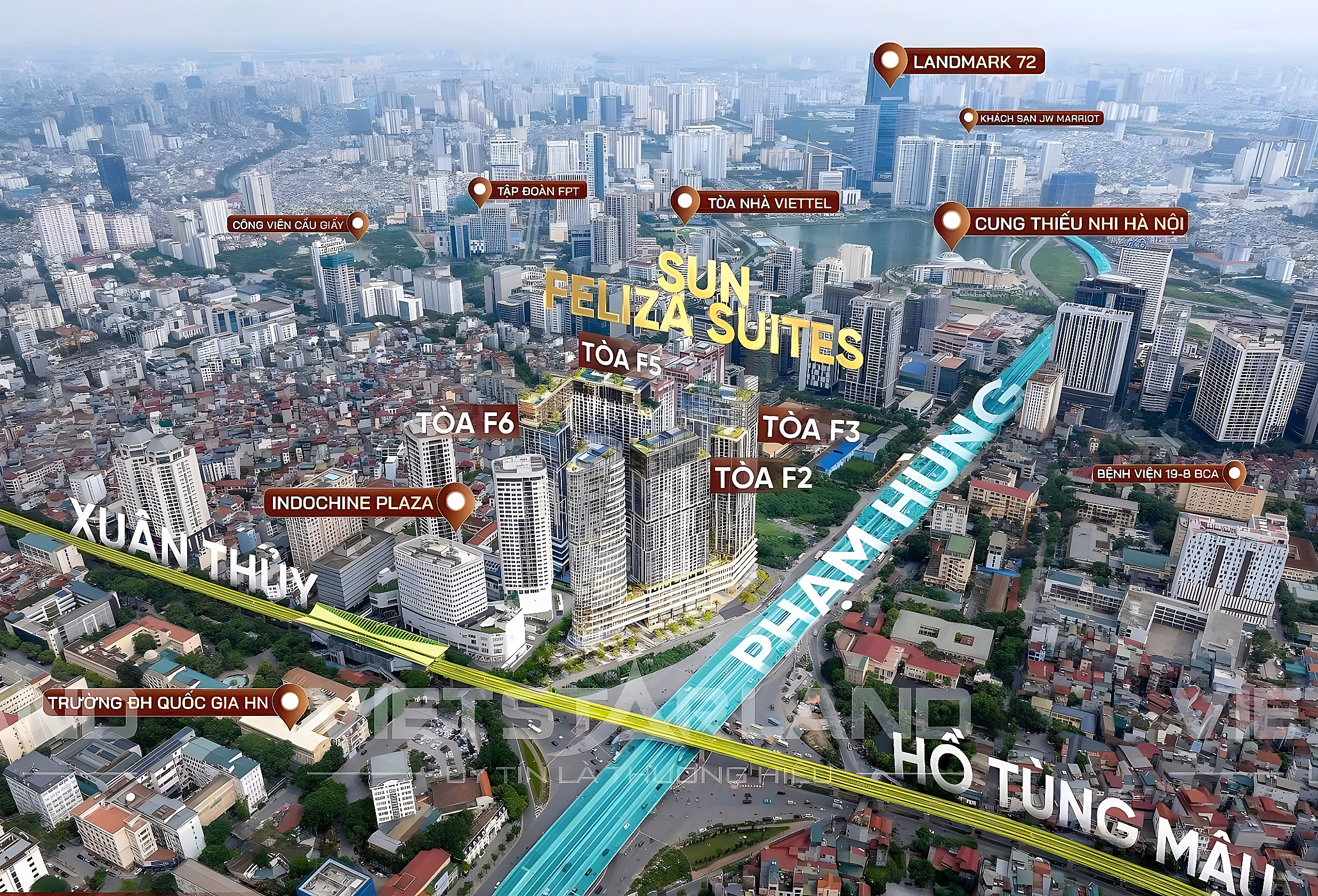 1 bedroom+ apartment, price 8.7 billion, area 54m2, middle floor, view of internal amenities, Sun Feliza Cau Giay building