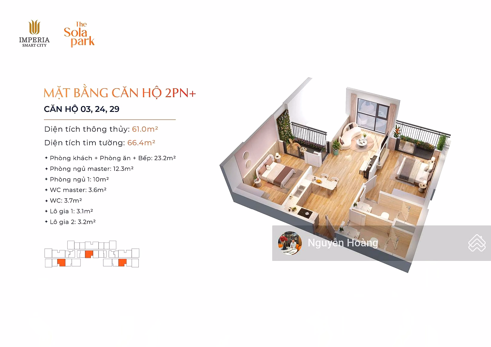 Quick sale of apartment at Sola Park, 2 bedrooms +, 64.2m², 4.6 billion, contact: 0365 691 ***