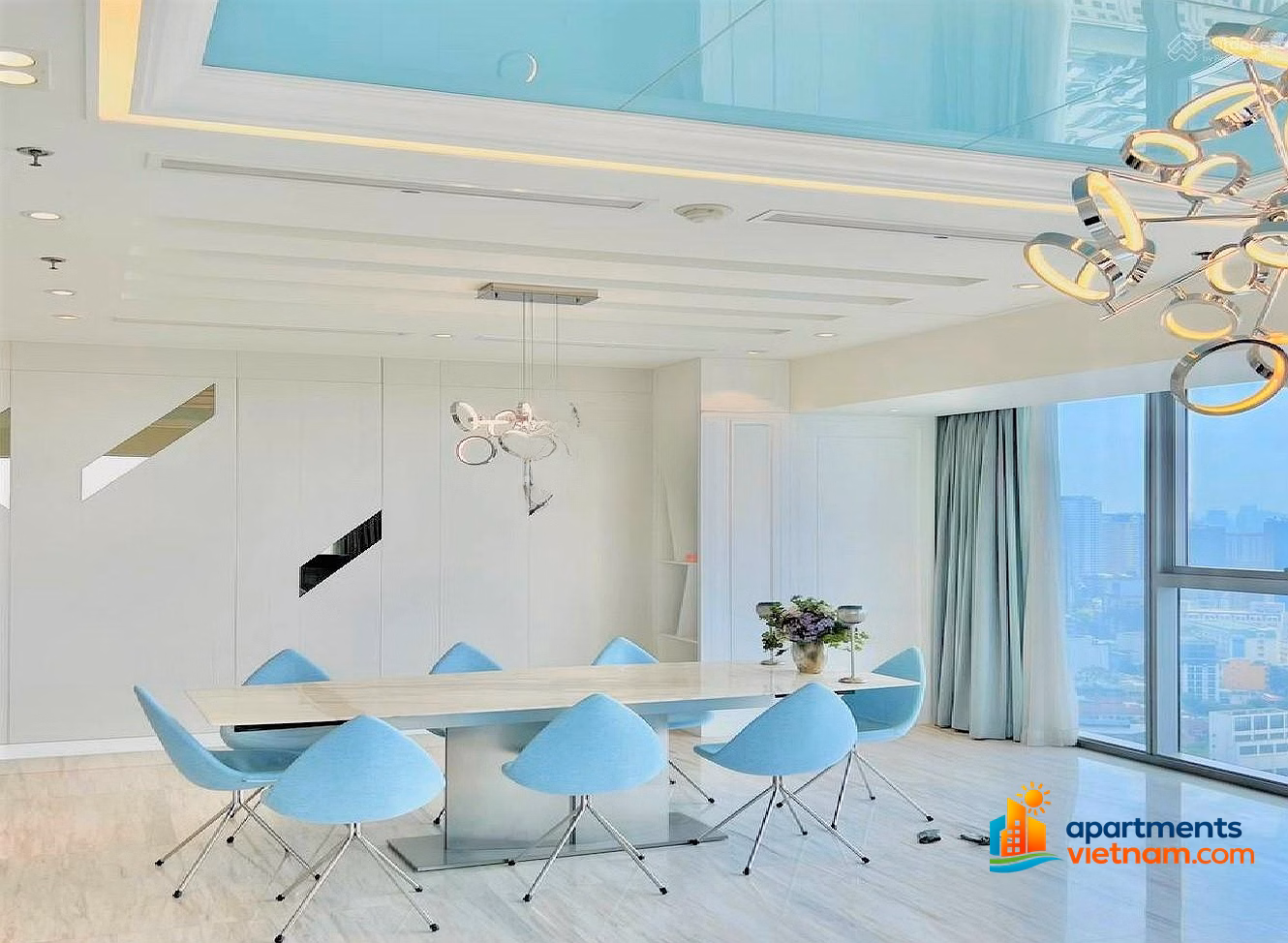 High-class furnished 2-bedroom apartment for rent right at Vincom Center, District 1, amazing corner view