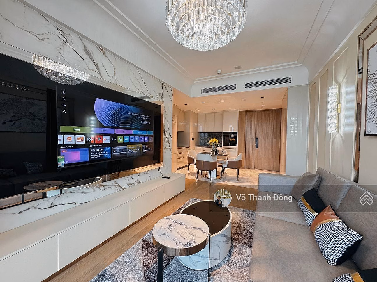 Selling a 2-bedroom apartment at Grand Marina Saigon with direct river view, fully furnished, good price 46 billion, all included
