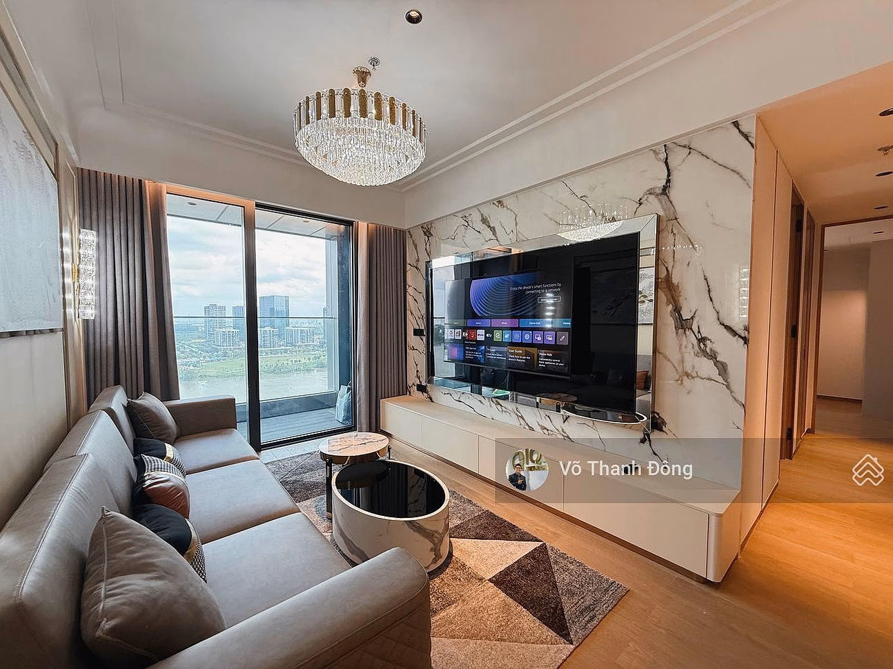 Selling a 2-bedroom apartment at Grand Marina Saigon with direct river view, fully furnished, good price 46 billion, all included