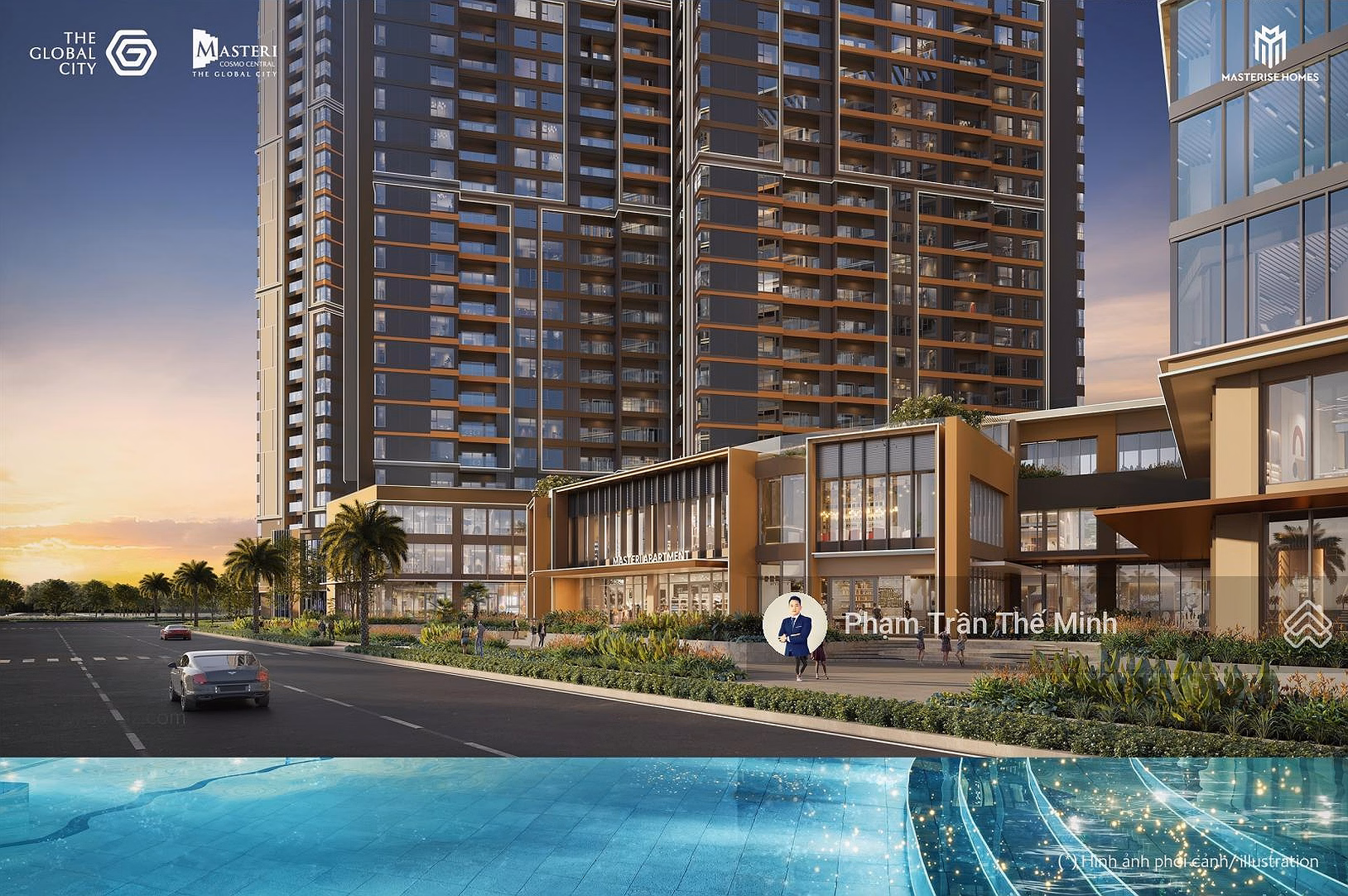 2-bedroom apartment with water music view at Masteri Cosmo Central only 123 million/m2, discount up to 16.5%