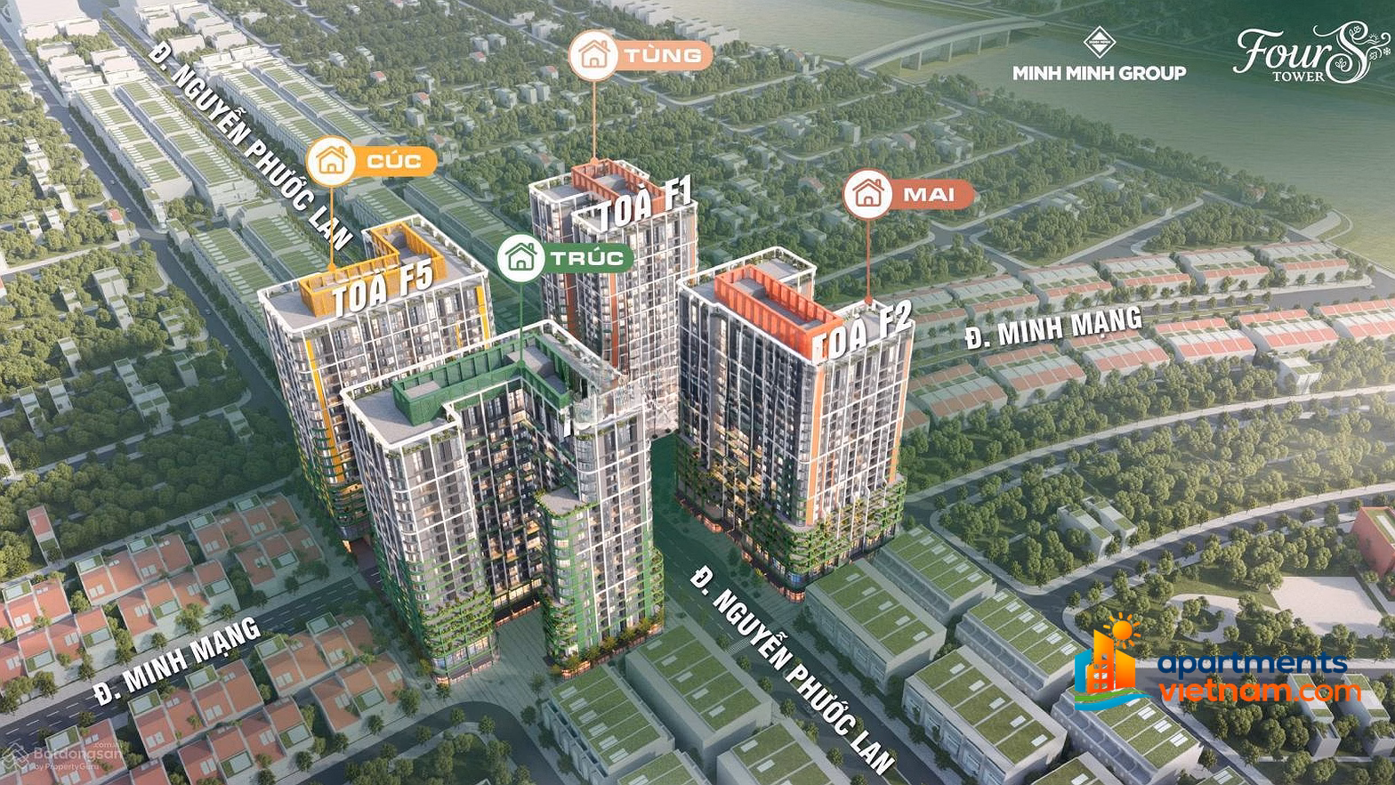 Sun Group - Fours apartment right at Minh Mang - Nguyen Phuoc Lan intersection, 27% discount phase 1