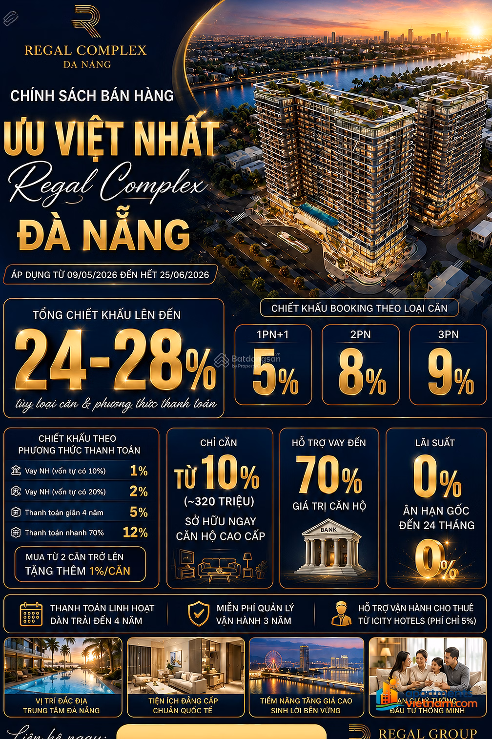 Own a 6-star luxury apartment at Regal Complex with only 10% down payment