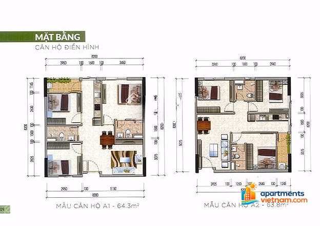 Open for sale commercial apartment fund CT3 Kim Chung-Dong Anh apartment corner 63m² with 3 bedrooms 2 bathrooms, sign HDMB now