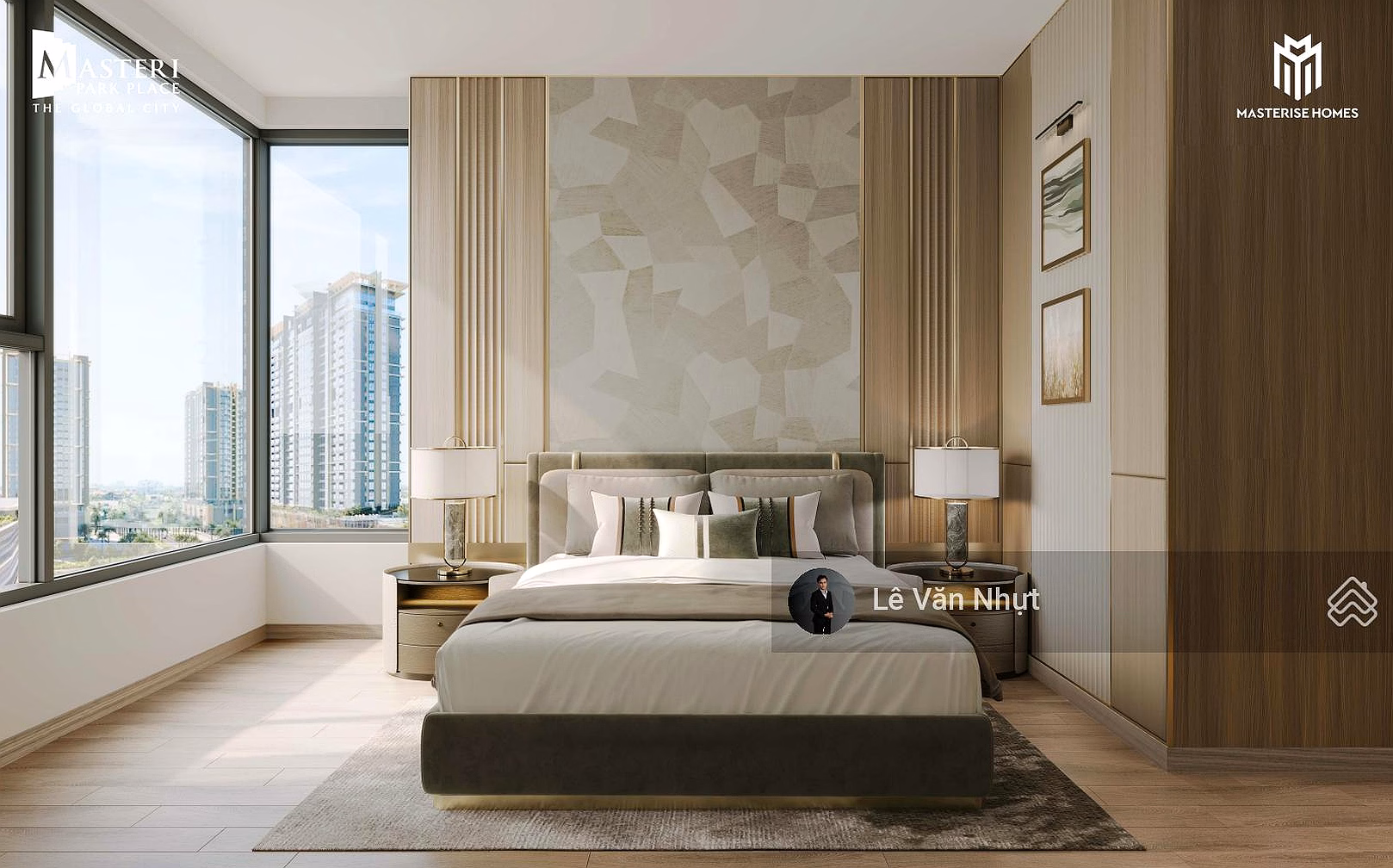 Extremely soft - 2 bedroom apartment Tower A Masteri Cosmo Central only 8.875 billion all in - middle floor pool and river view