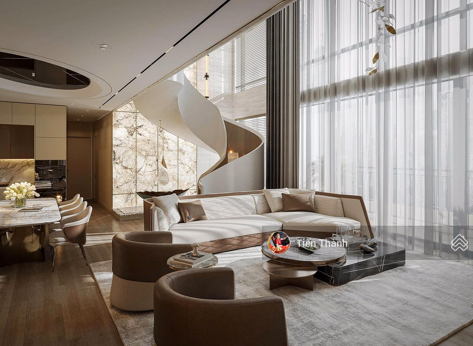 Urgent sale of Duplex apartment in Han Jardin apartment building - Ngoai Giao Doan, 252m2, 4 bedrooms, quality furniture. 0963 668 ***