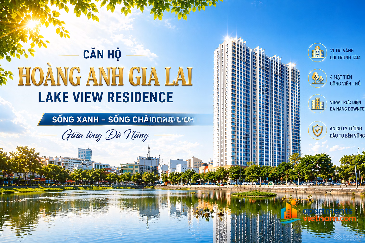 Corner apartment for rent 118m2, 3 large bedrooms Hoang Anh Lakeview Residence full beautiful furniture 30 million/month