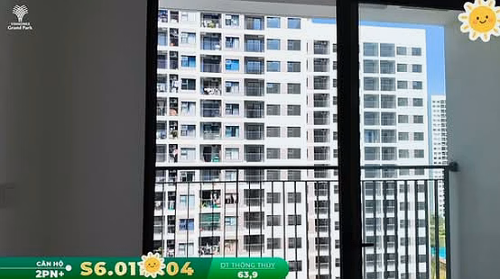 Exclusive 2-bedroom apartment + The Origami S6.01 - 64m² - View of green interior - Price only 3.9 billion, receive the house immediately