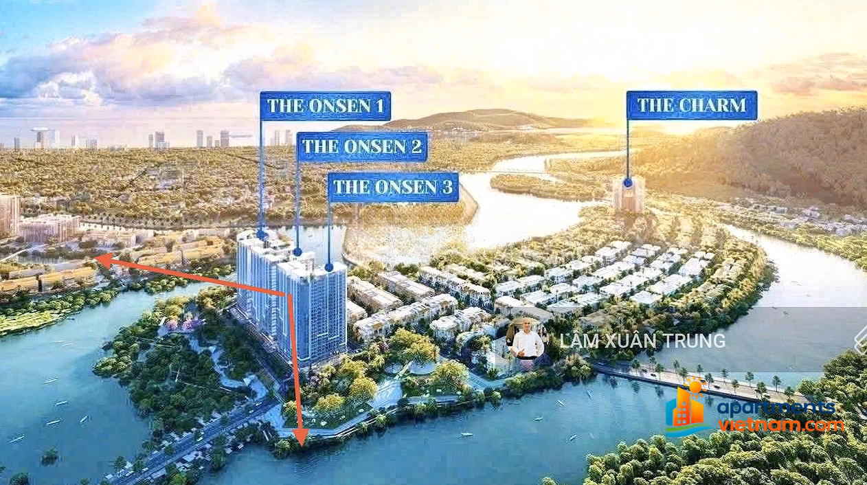 Onsen 3 Nha Trang studio apartment for sale with fireworks view, 3.5m high ceiling, price F0 - 2.26 billion exclusive shopping cart
