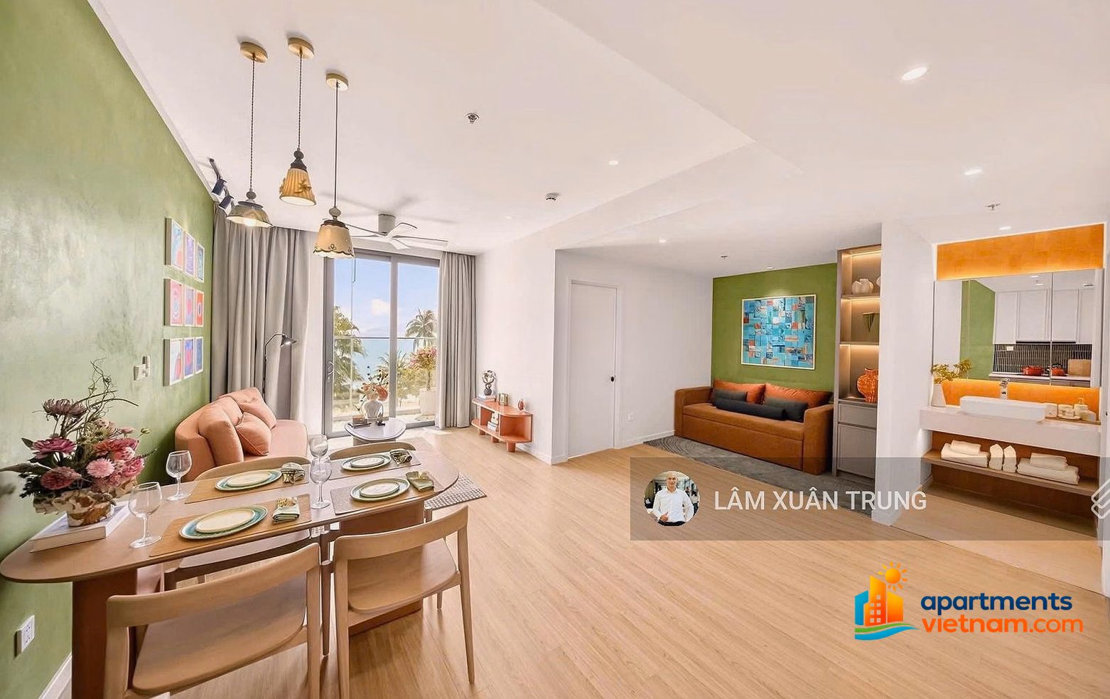 Onsen 3 Nha Trang studio apartment for sale with fireworks view, 3.5m high ceiling, price F0 - 2.26 billion exclusive shopping cart