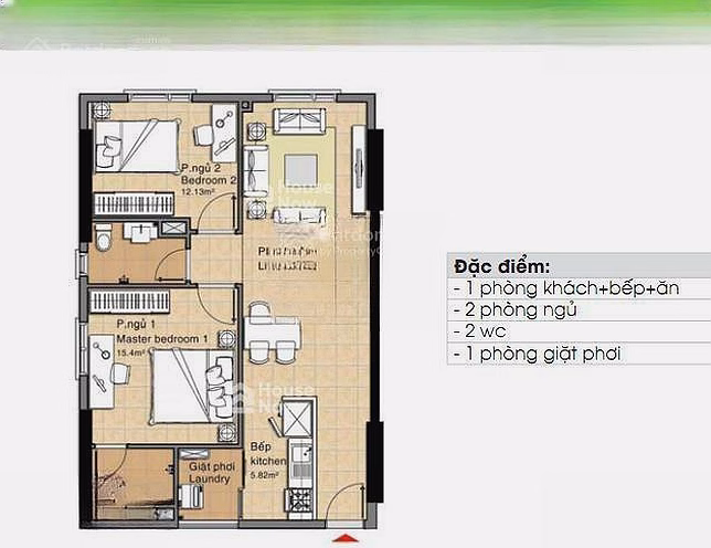 The Era Town 2 bedroom apartment for sale, good price, beautiful house, fully furnished, ready to move in
