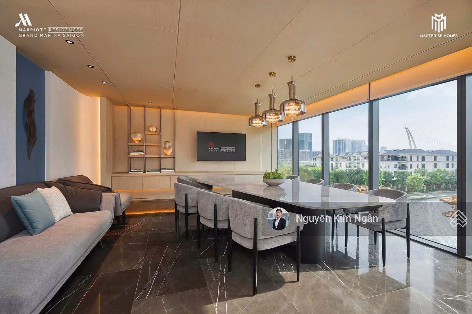 1 bedroom apartment for rent 38 million/month free of management fee at Grand Marina Saigon