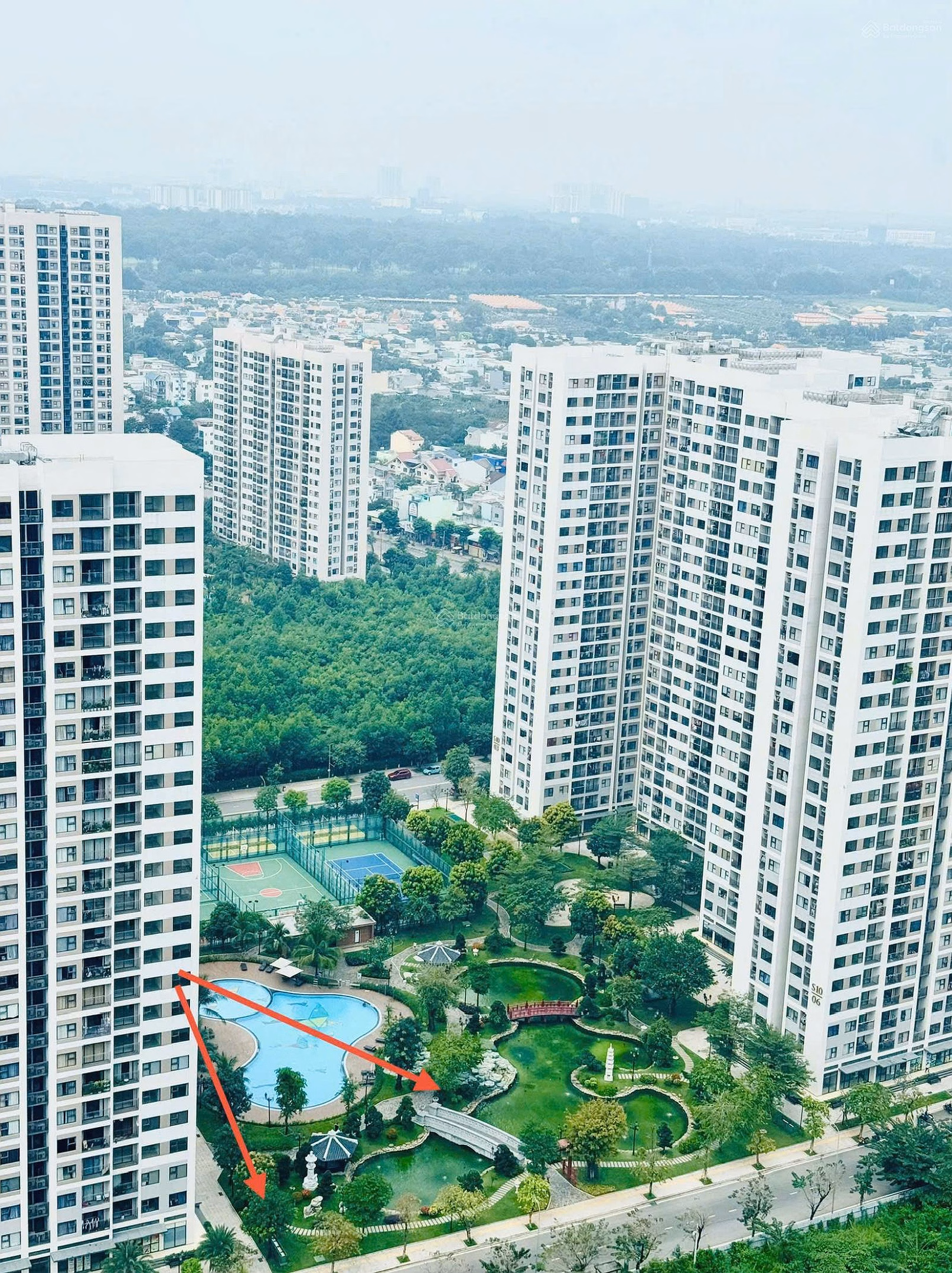 Exclusive 2 bedroom + Origami apartment in building S10.07, direct view of Koi fish pond CV, price 3.9 billion, original price of investor