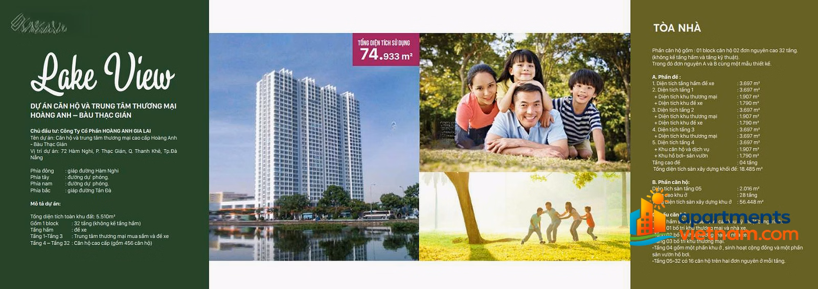 Hoang Anh Lakeview Residence Wiew apartment for rent with full furniture 30 million/month