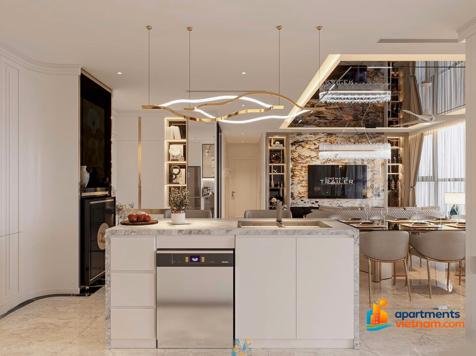 Duplex apartment for rent with 4 bedrooms, 4 bathrooms, 300m2 at Grandeur Palace Giang Vo, price negotiable