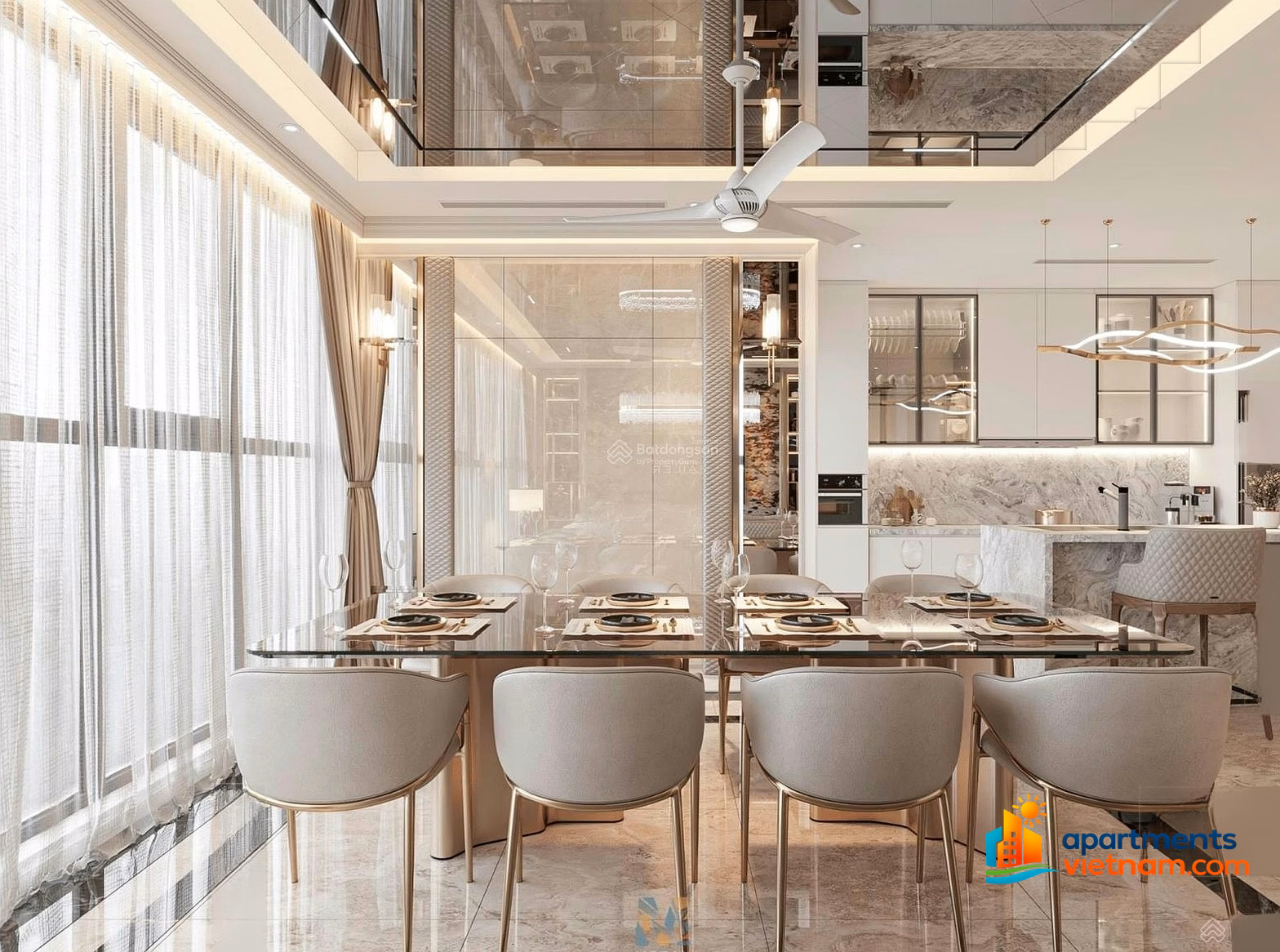 Duplex apartment for rent with 4 bedrooms, 4 bathrooms, 300m2 at Grandeur Palace Giang Vo, price negotiable